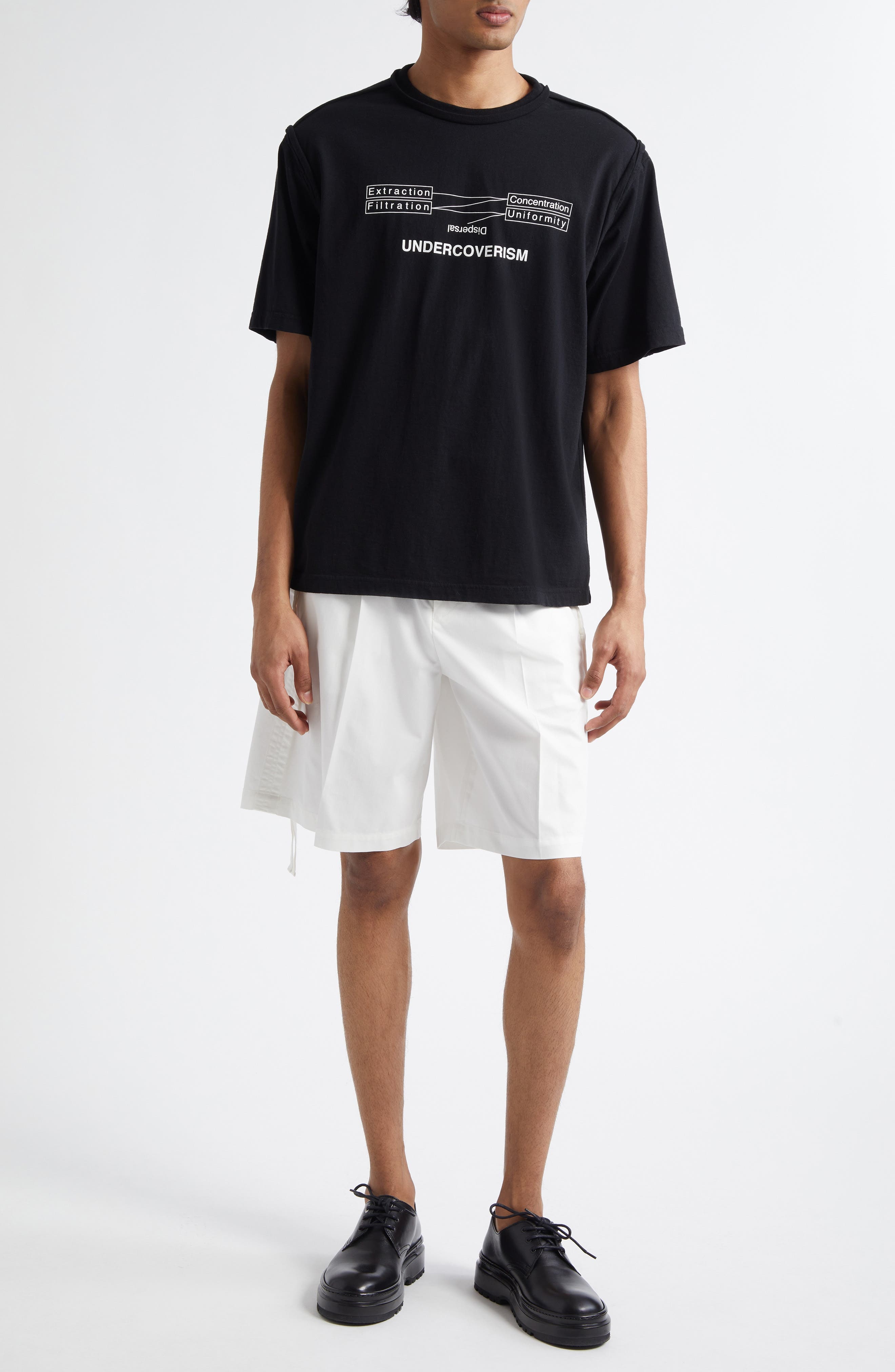 Undercover Pleat Front Bermuda Shorts in White at Nordstrom - 2