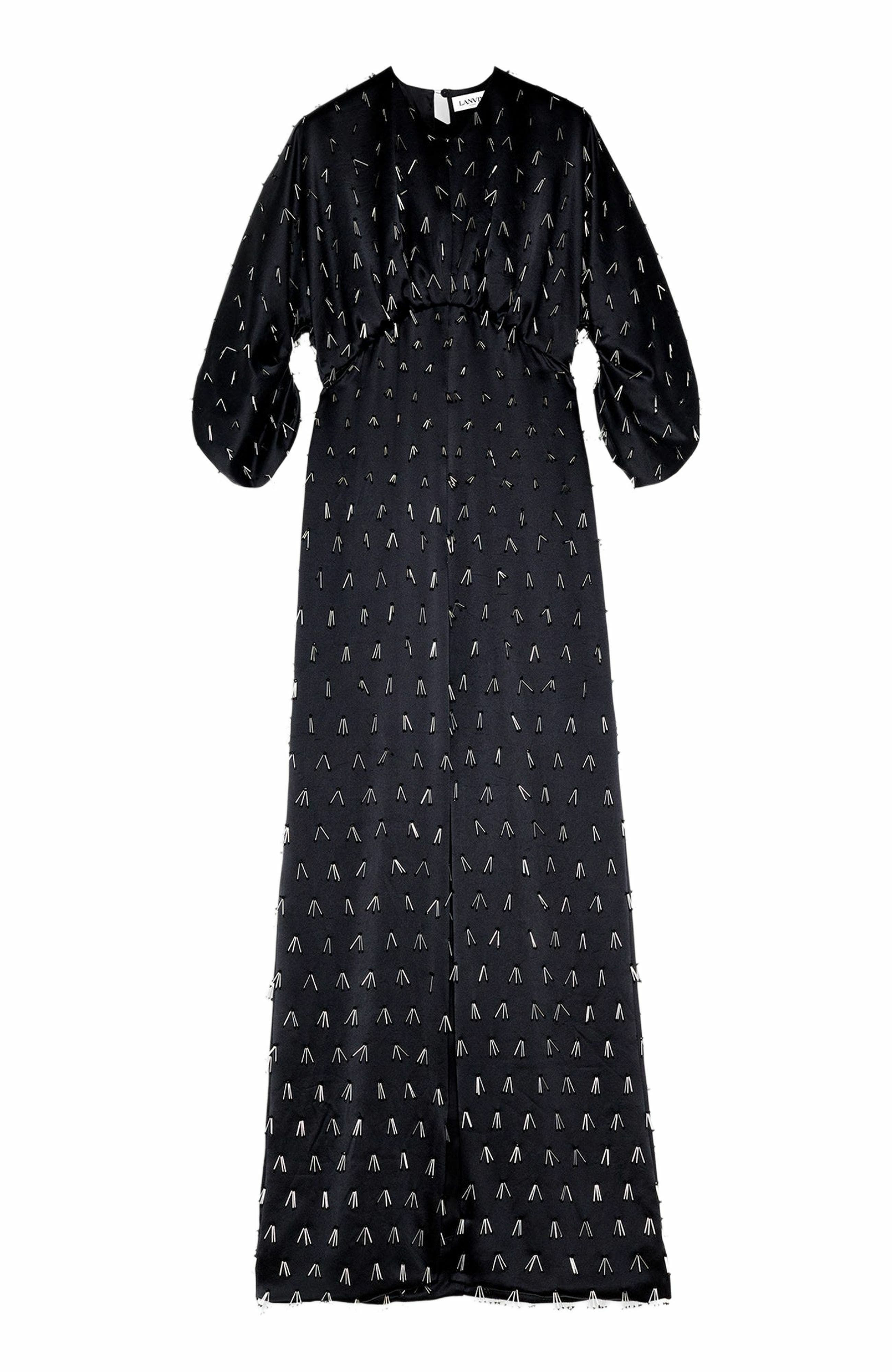 Lanvin Long Embroidered Dress in Black at Nordstrom - 5