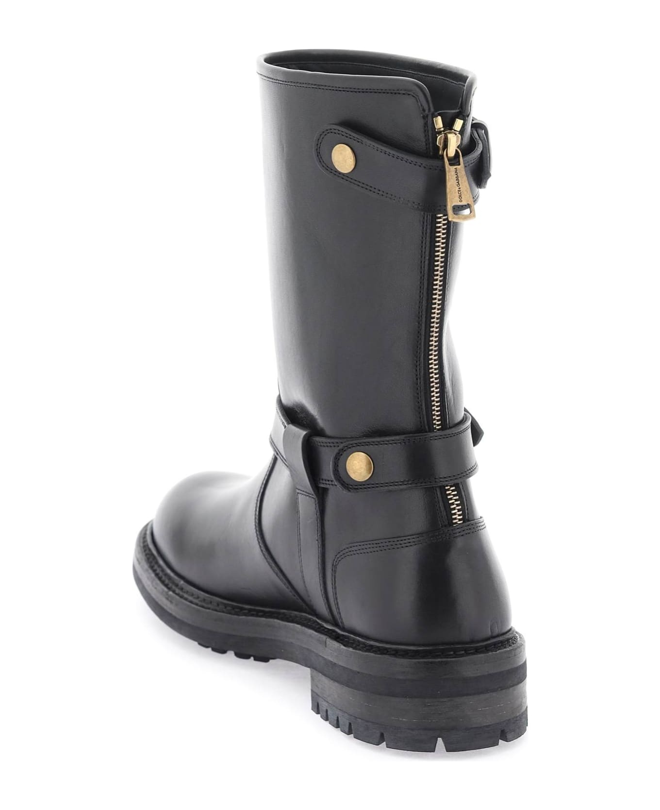 Leather Biker Boots - 3