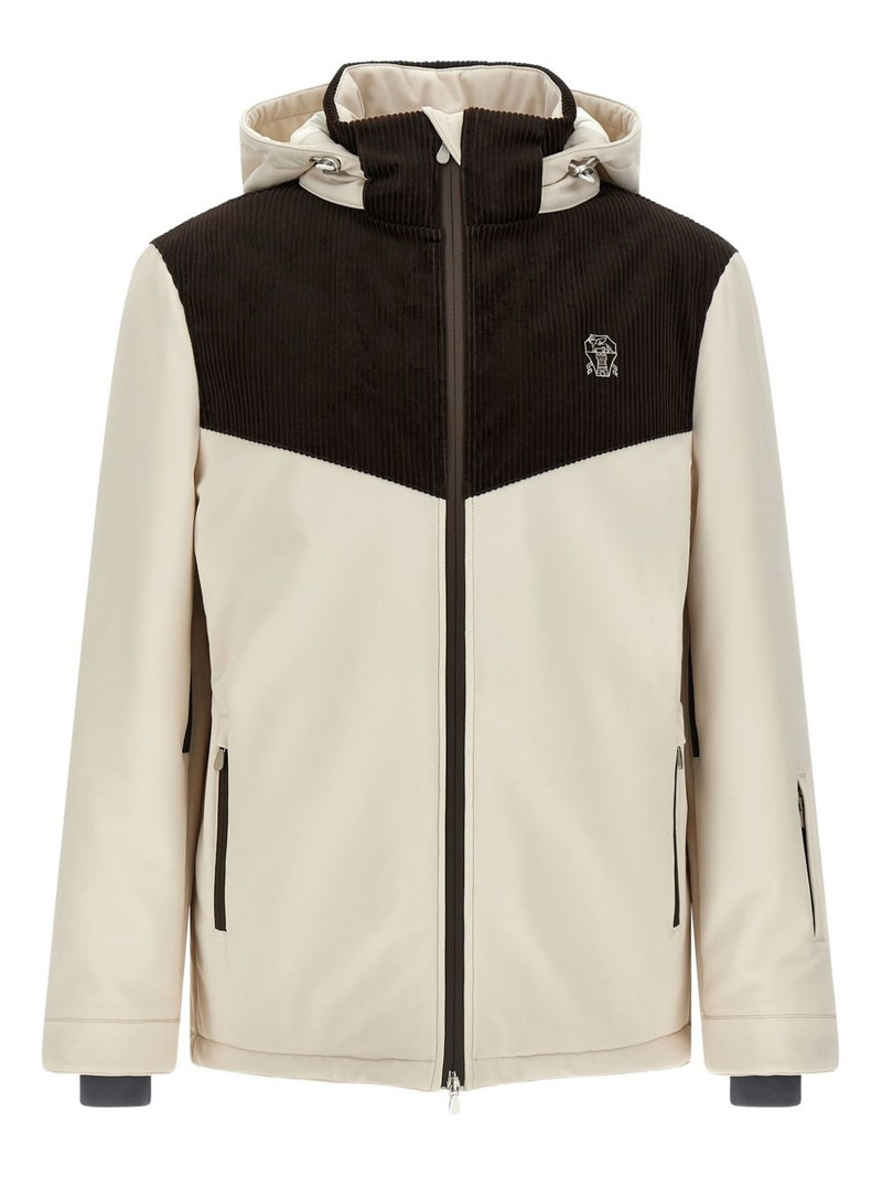 embroidered-logo jacket 3