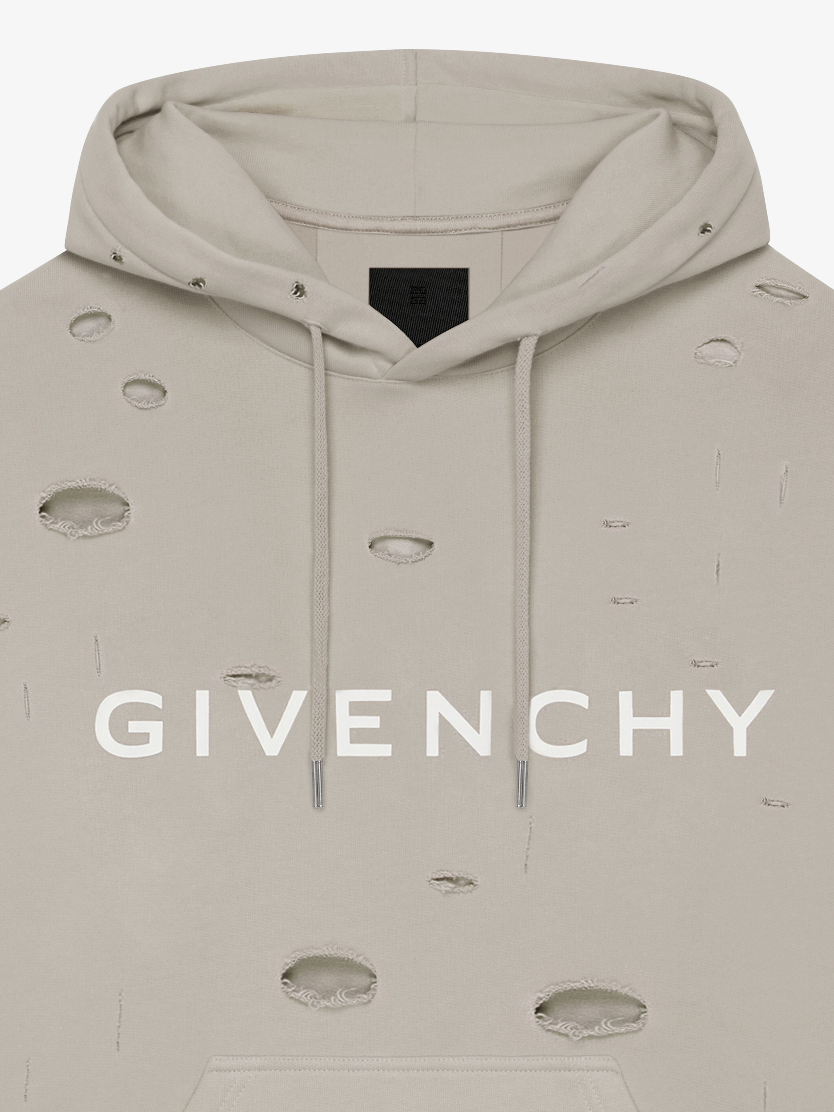 GIVENCHY OVERSIZED HOODIE IN DESTROYED FLEECE - 5