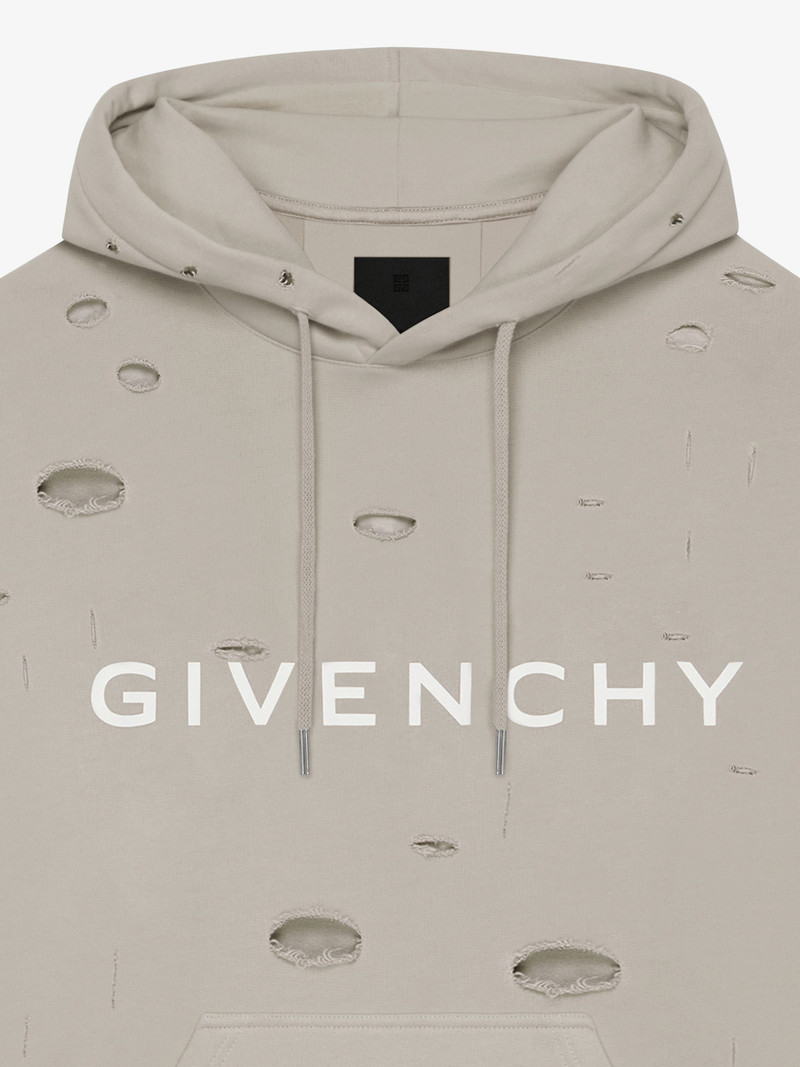 GIVENCHY OVERSIZED HOODIE IN DESTROYED FLEECE 5