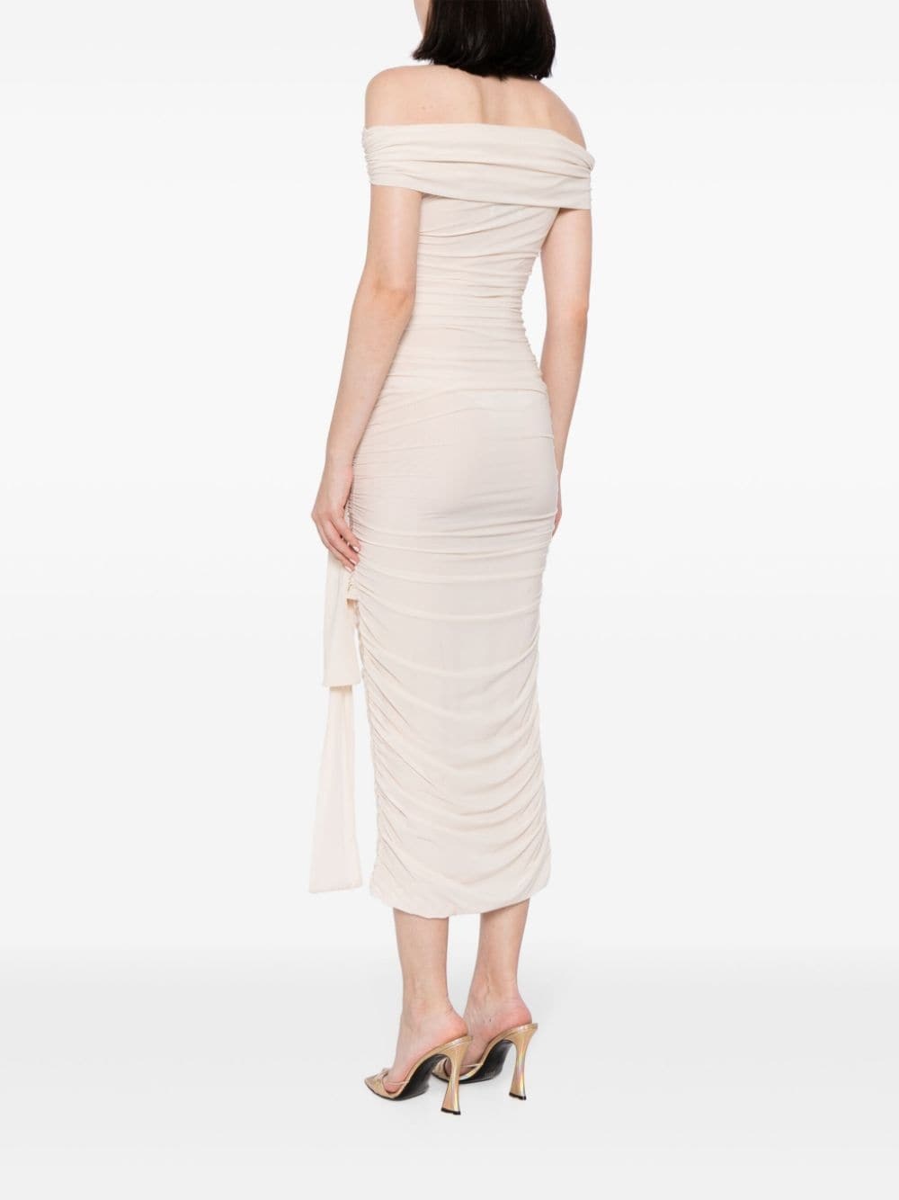 hardware-embellished ruched jersey gown - 4