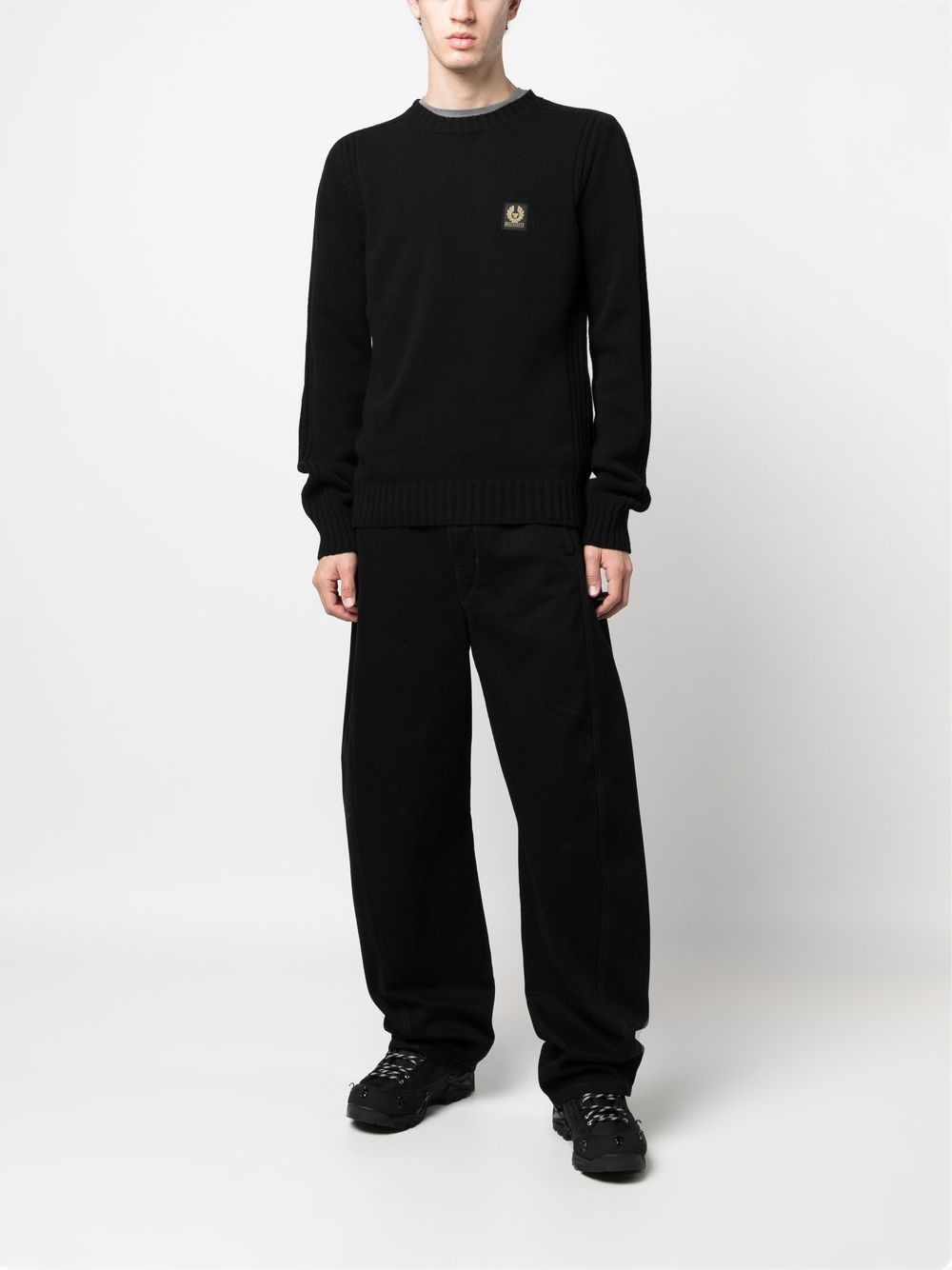 logo-patch wool sweatshirt - 2