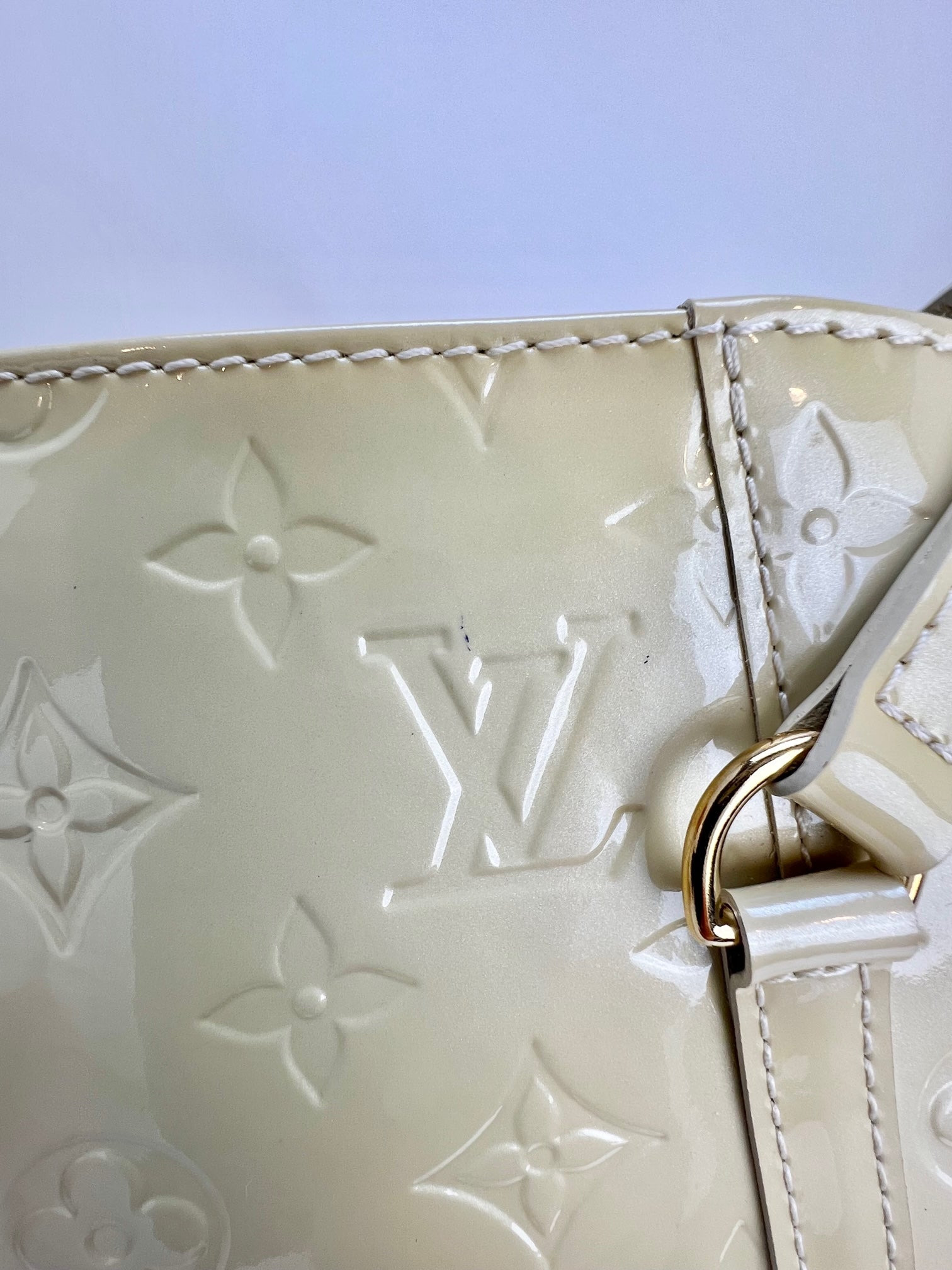 LOUIS VUITTON Monogram White Cream Vernis Avalon MM Tote Hand Shoulder Bag Pre owned - 15
