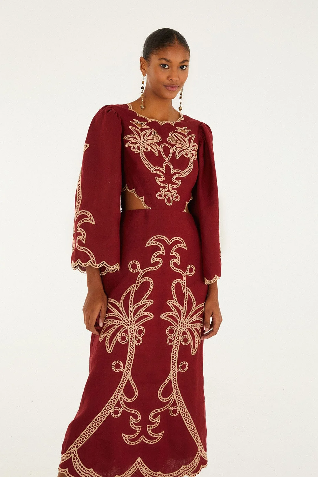 green emerald velvet dress Farm Rio Black Rococo Flowers Ruffled Maxi Dress, Rococo Flowers Black / XXS
