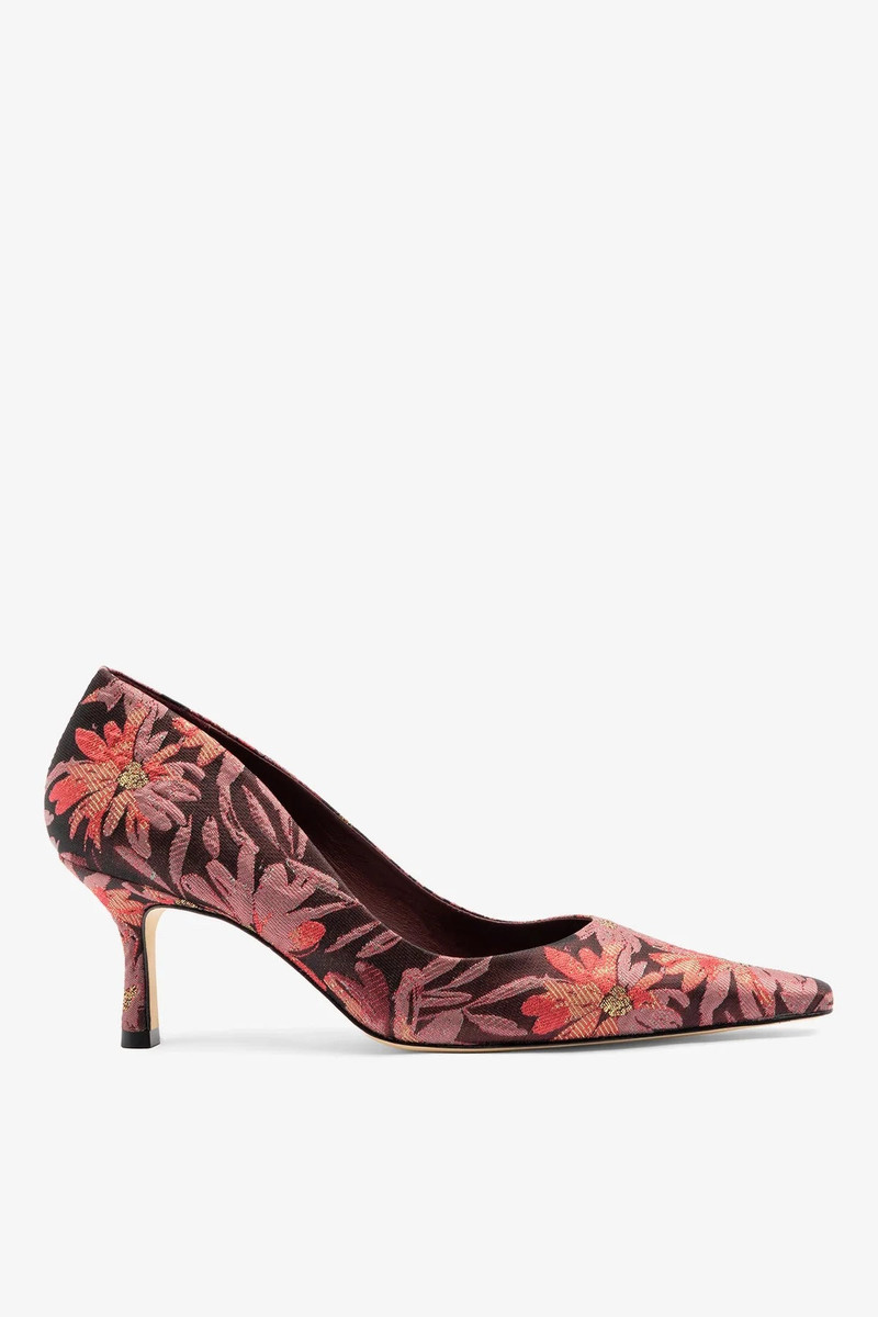 Larroudé by Markarian: Pump Burgundy Floral Brocade 1