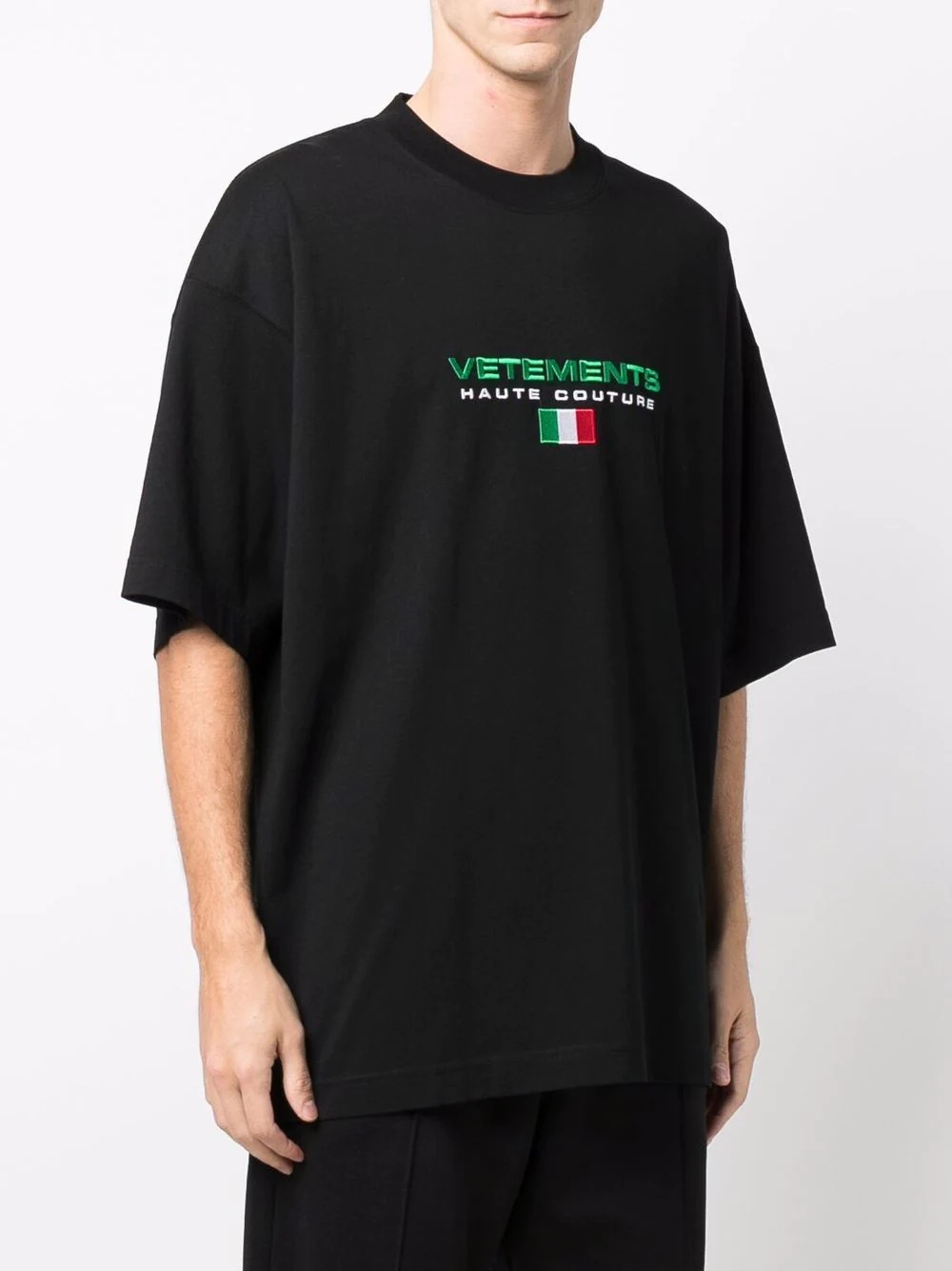 embroidered flag logo cotton T-shirt - 4