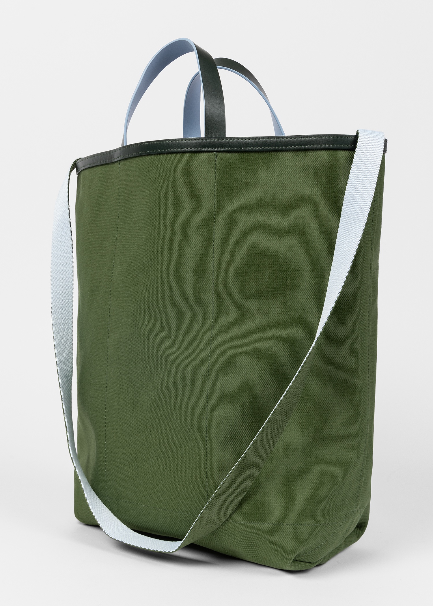 Sky Blue Canvas Reversible Tote Bag With Shoulder Strap - 6