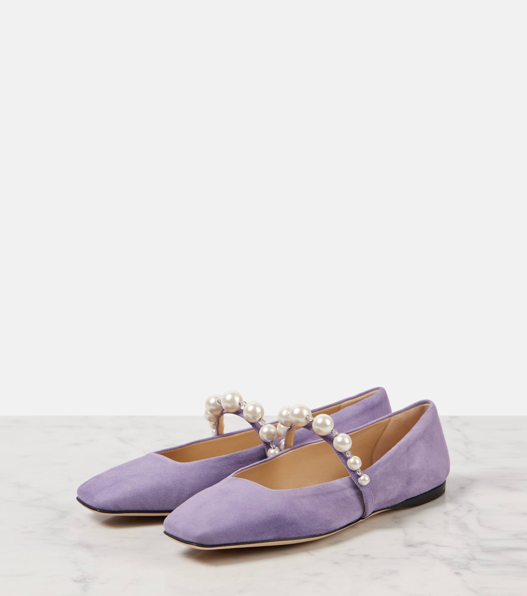 Ade embellished suede ballet flats - 5