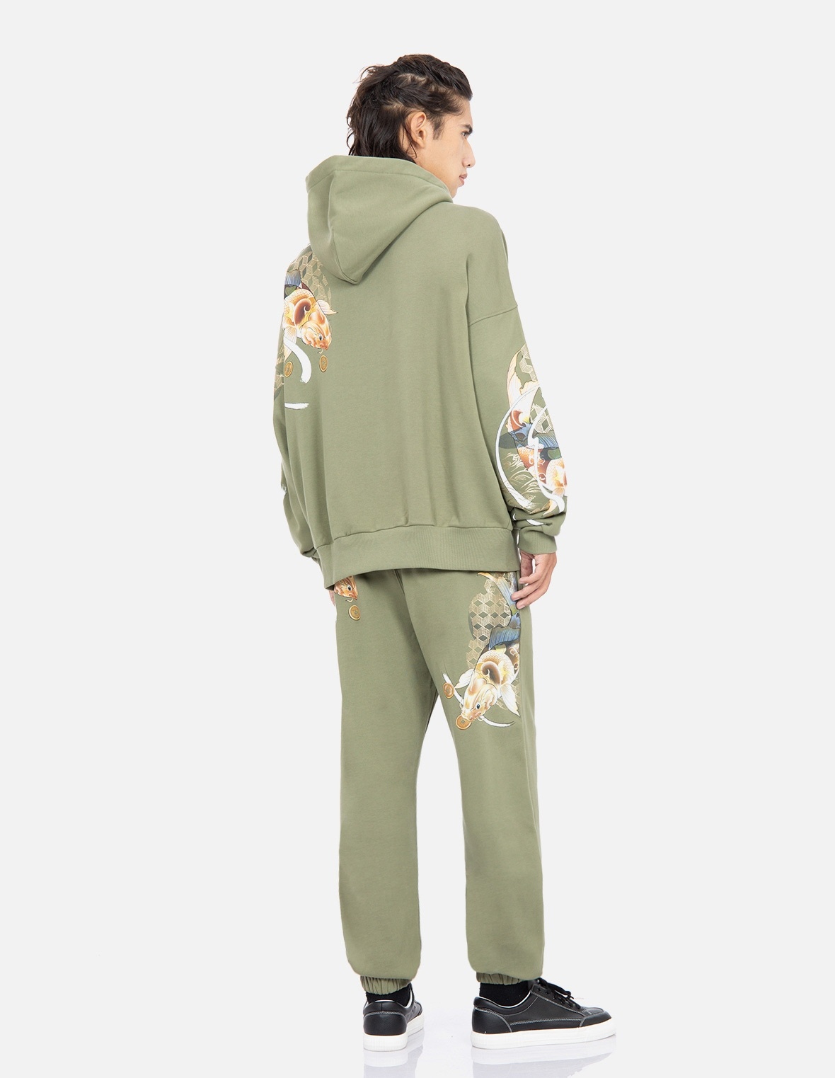 TATTOO KOI PRINT SWEATPANTS - 3