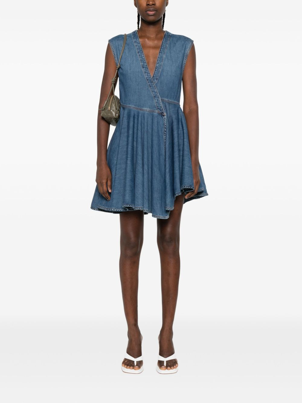 wrap-front flared mini dress - 2