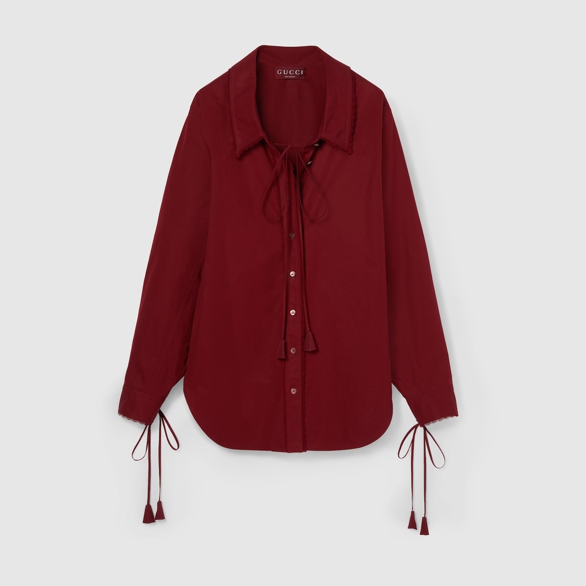 Cotton poplin shirt with tie - 7