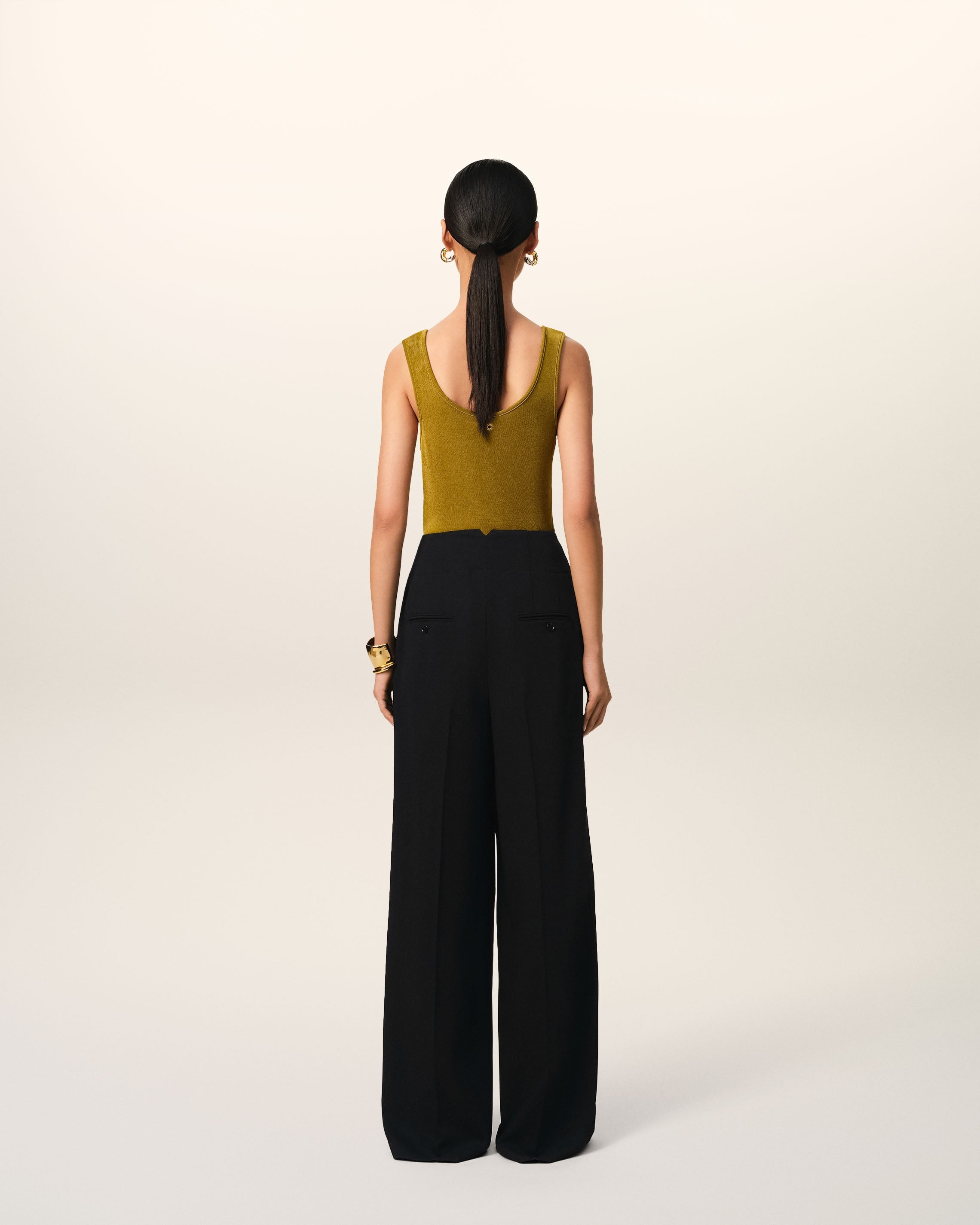 BLACK WOOL SAILOR TROUSERS - 4