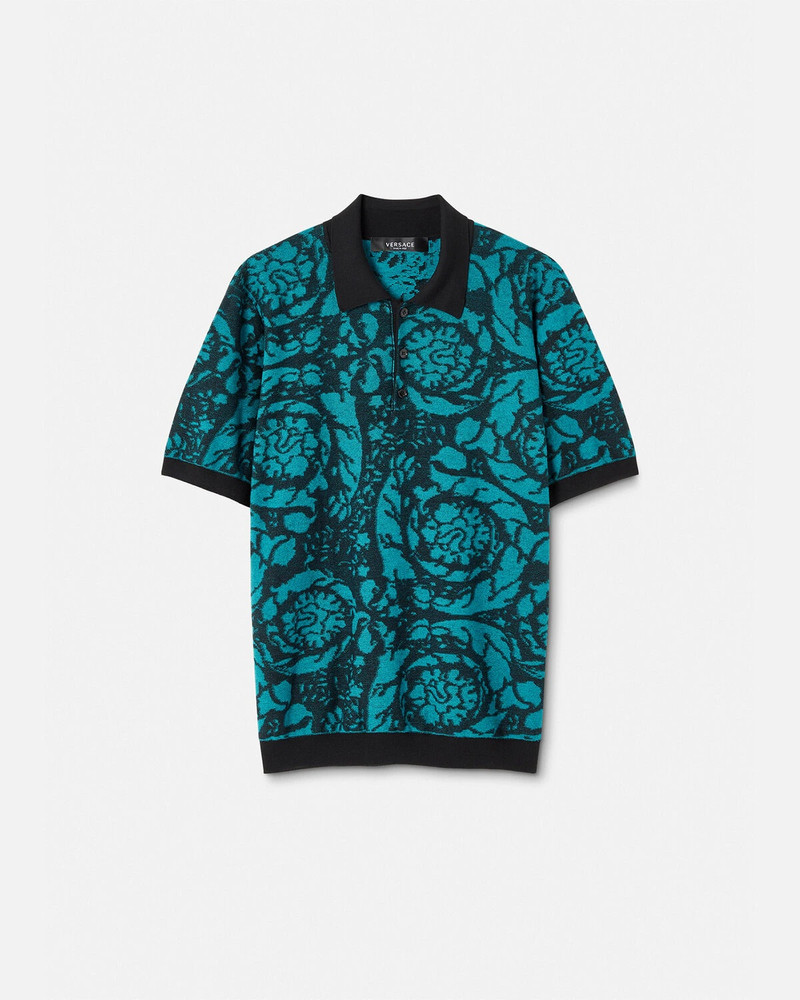 Barocco Silhouette Knit Polo Shirt 1