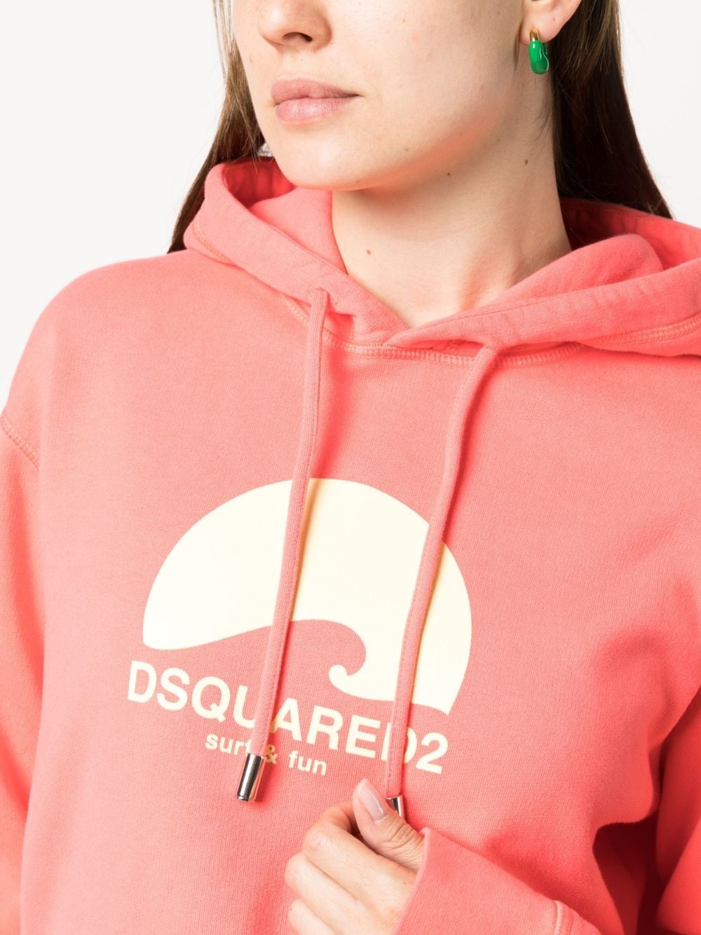 logo-print cotton hoodie - 5