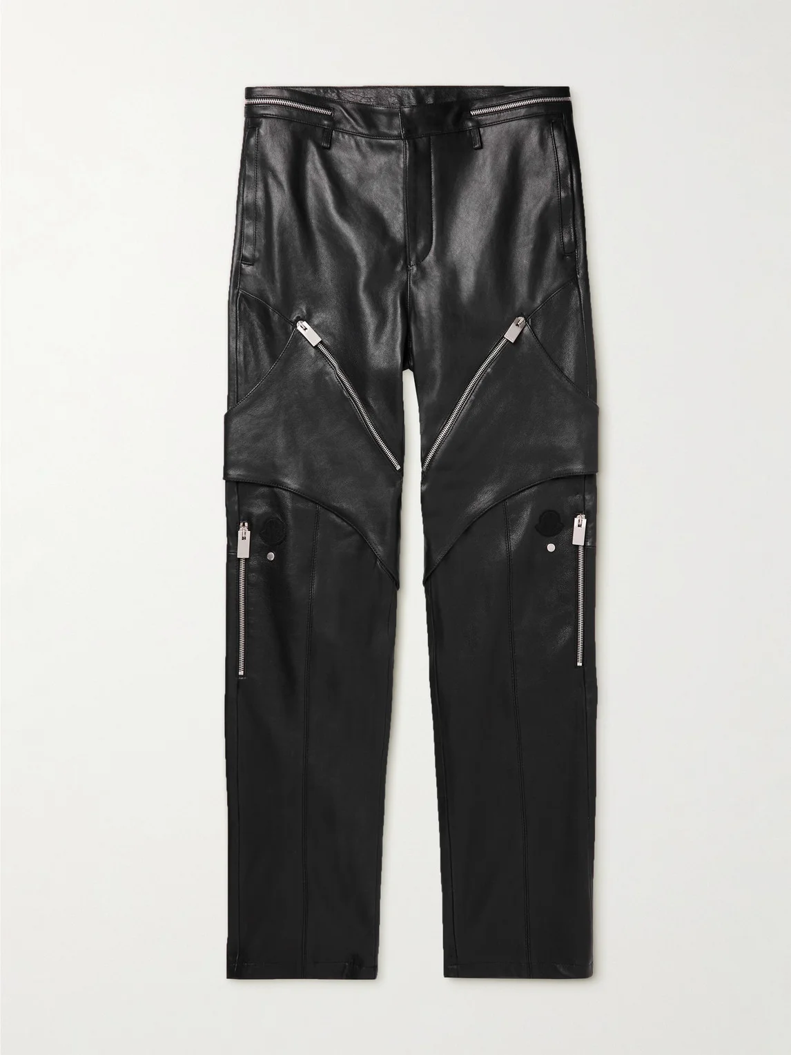 Alyx Straight-Leg Panelled Zip-Embellished Leather Trousers - 1