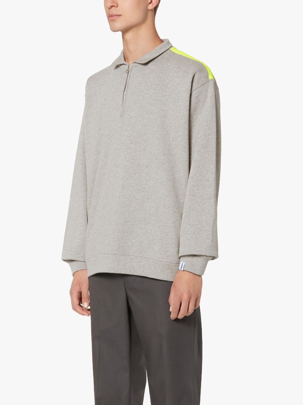 GREY X YELLOW COTTON ZIP FRONT SWEATSHIRT | GJF-300 - 3
