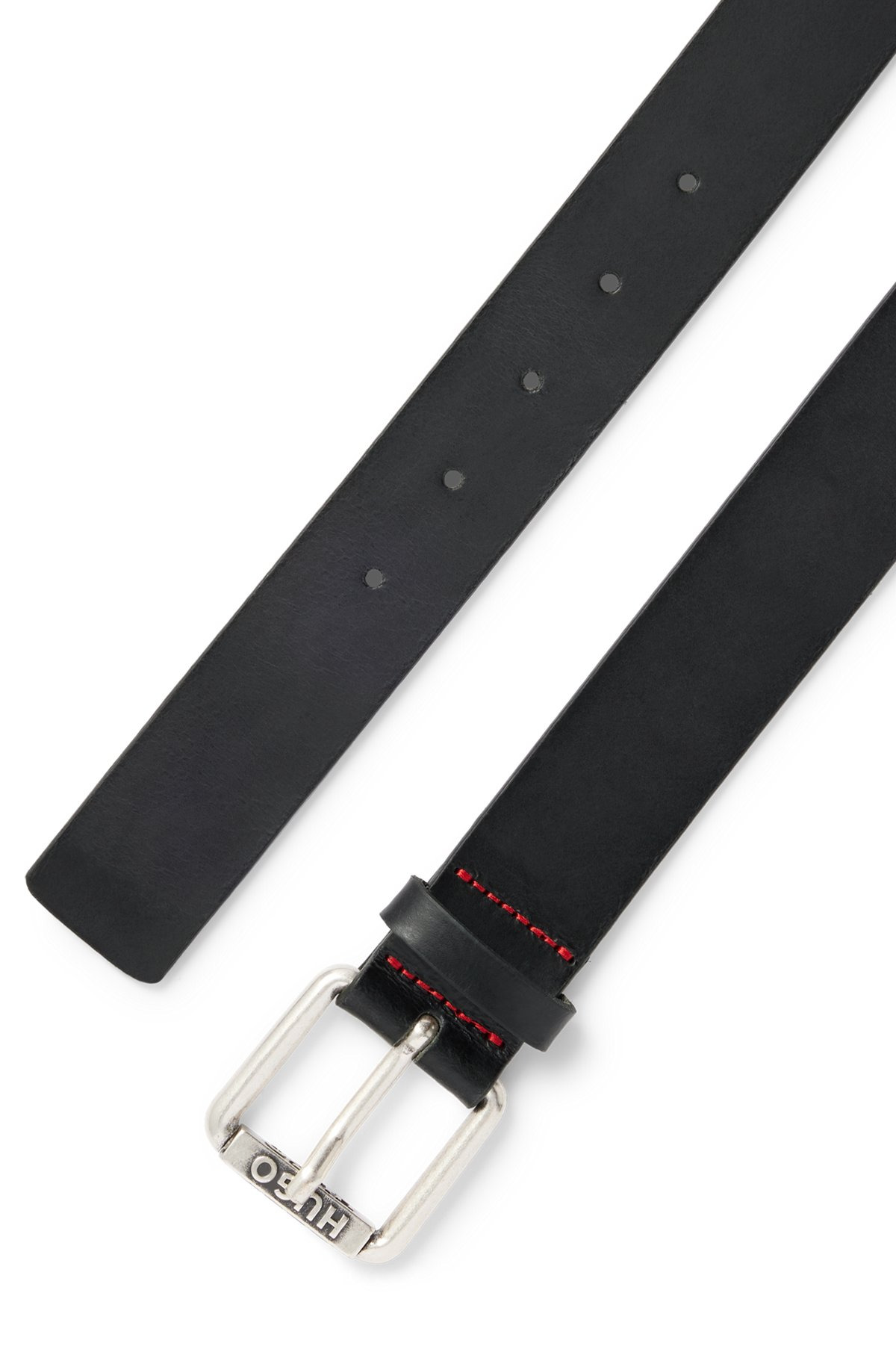 ITALIAN-LEATHER BELT WITH LOGO ROLLER BUCKLE - 3