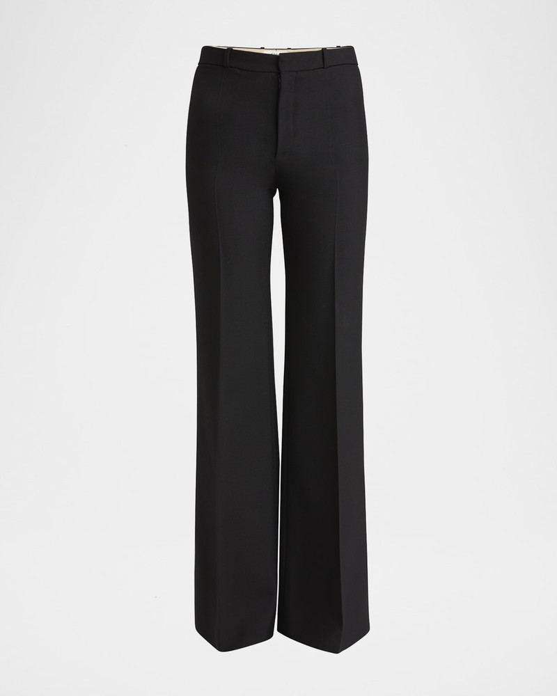 Flared Crepe Wool Trousers 1