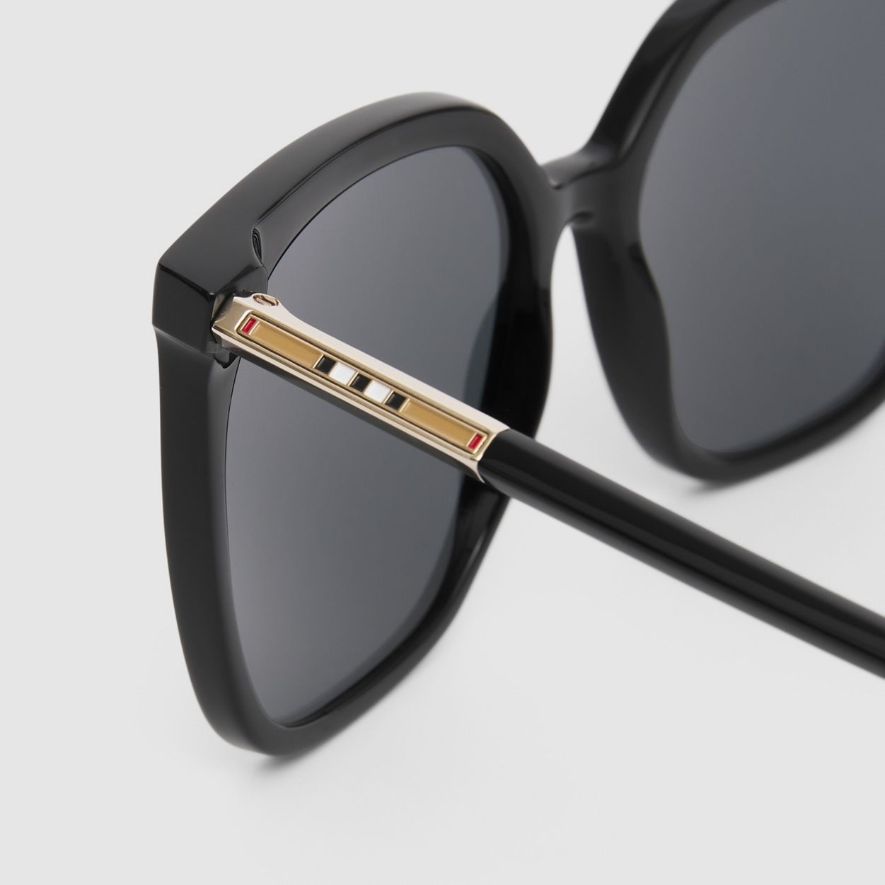 Icon Stripe Detail Oversized Square Frame Sunglasses - 2