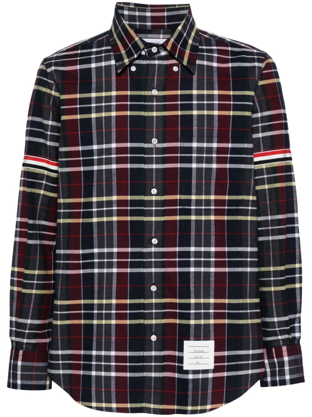 tartan-check flannel shirt - 1