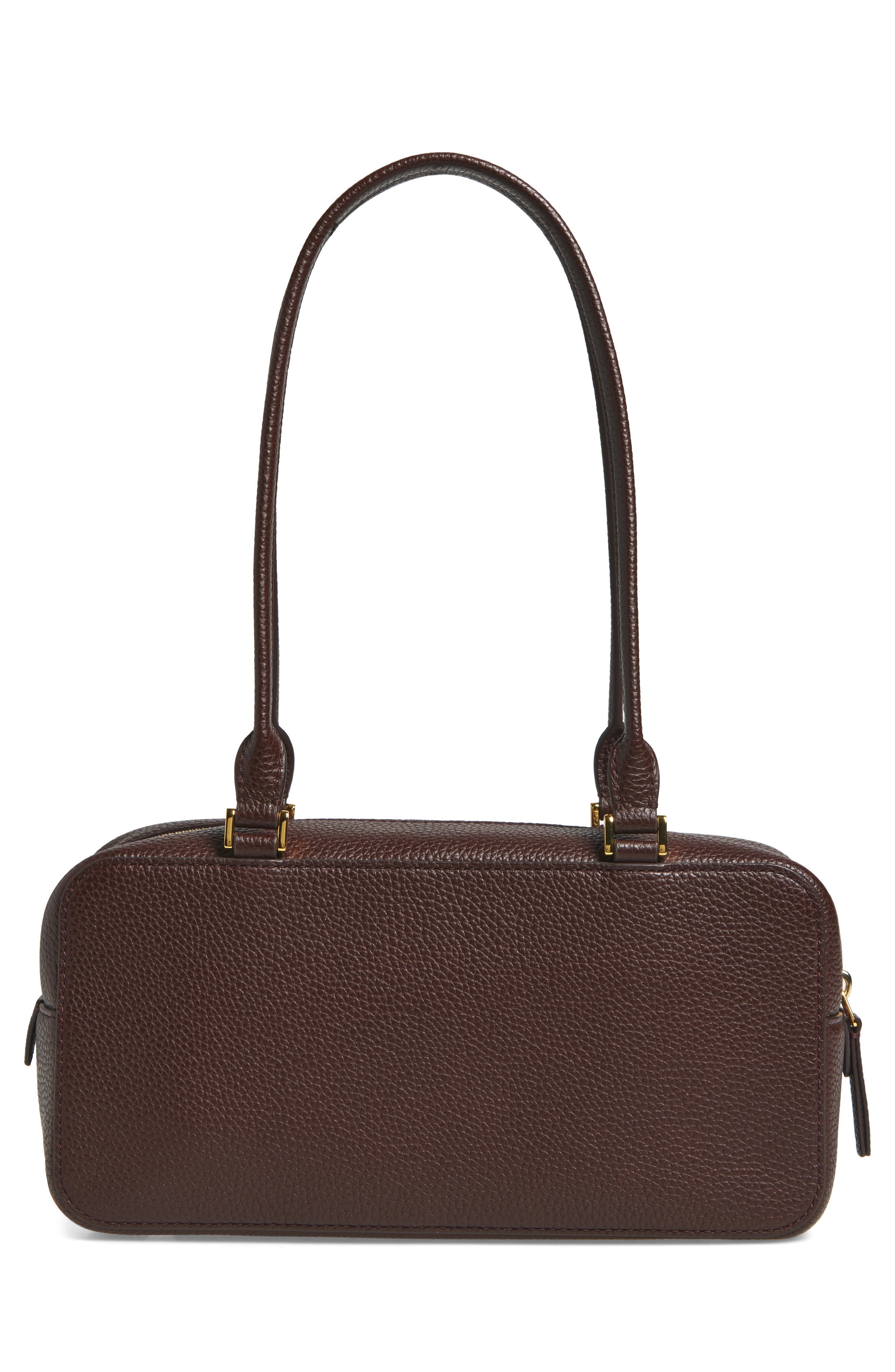 Veronica Beard Boxy Leather Shoulder Bag in Dark Raisin at Nordstrom - 2