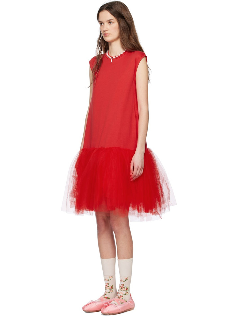 Simone Rocha Red Relaxed Ballet Tutu Midi Dress outlook