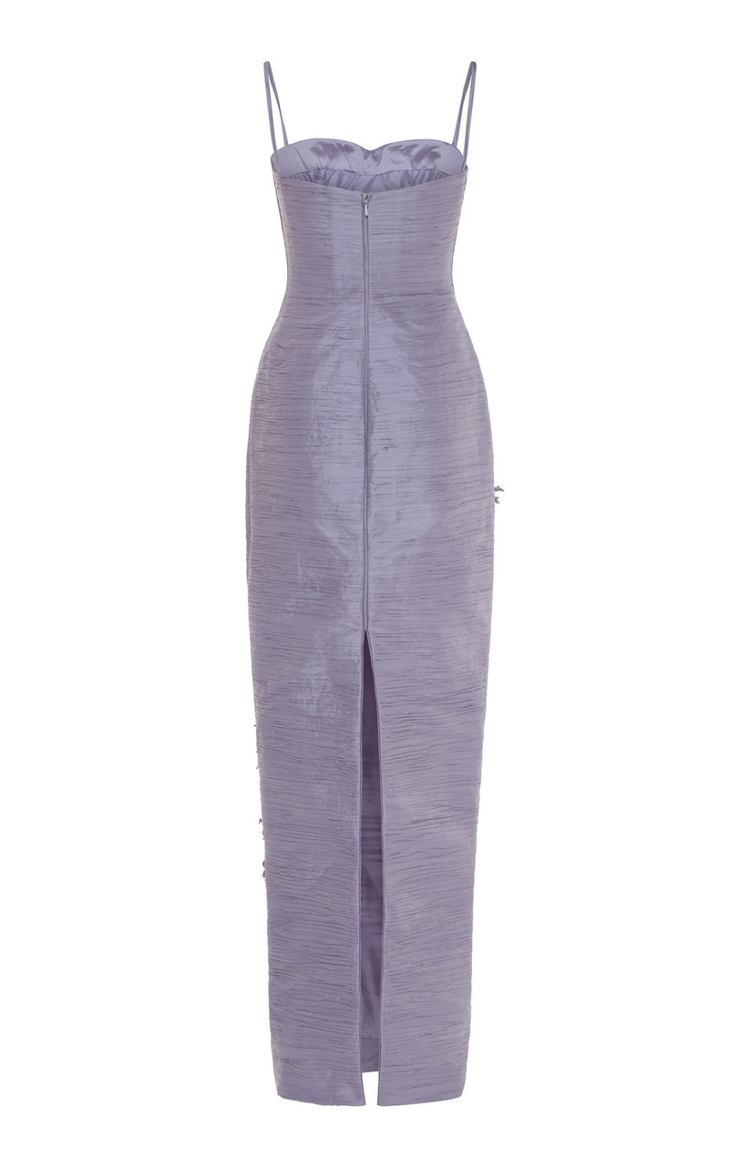 Corseted Embroidered Gown purple 6