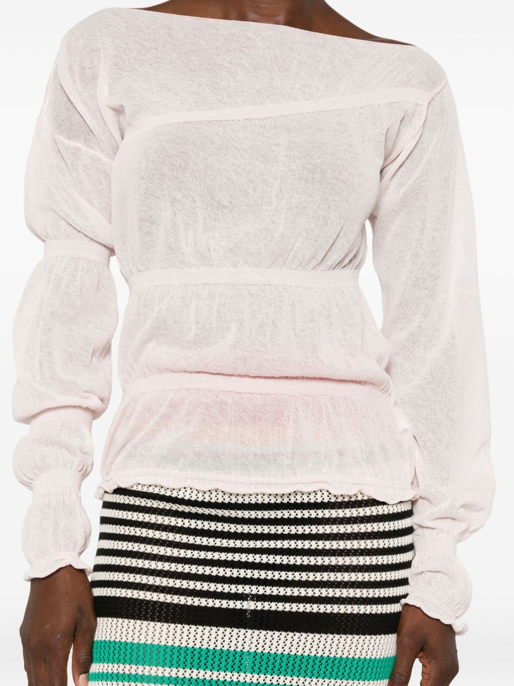 boat-neck drawstring top - 5