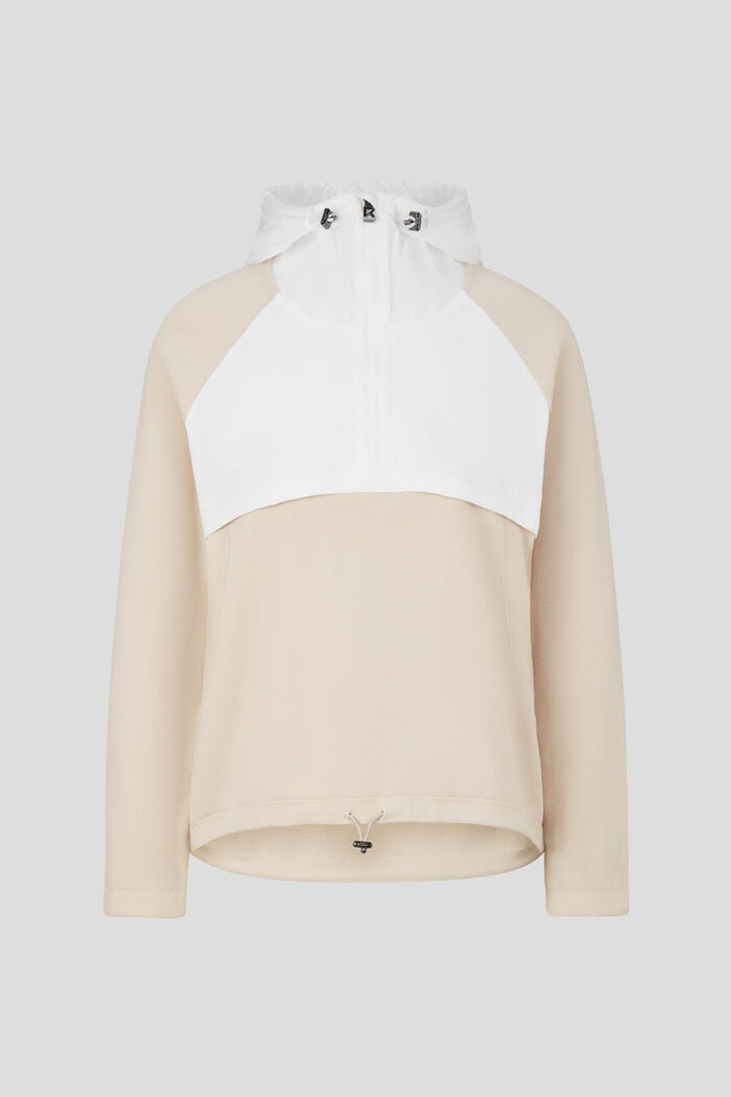 Sohra Knitted hoodie in Light beige/white 1