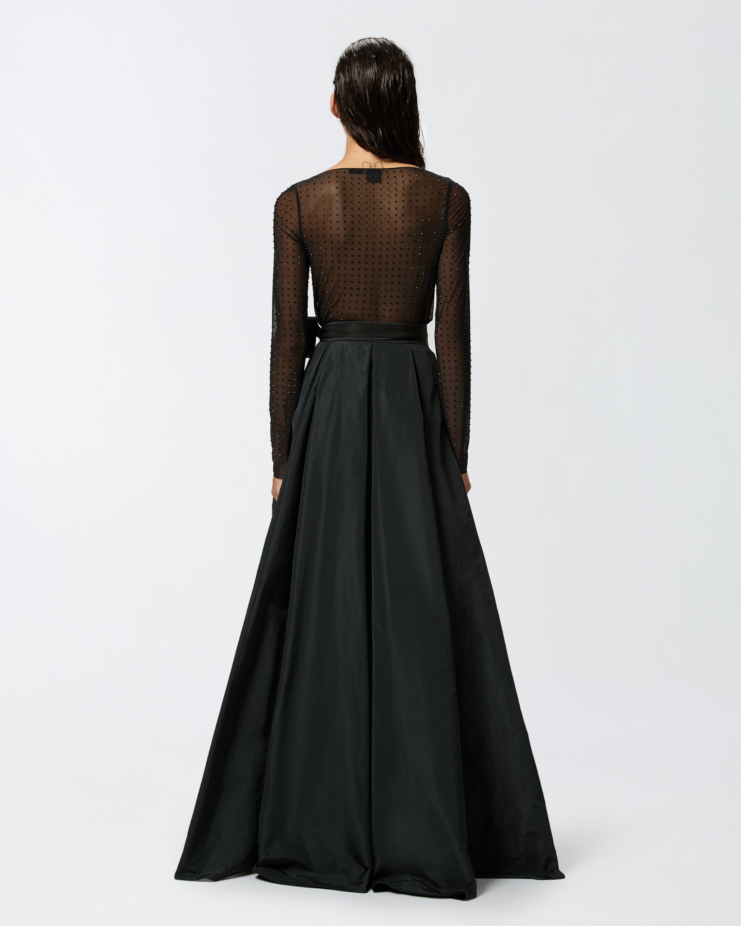 FULLY RHINESTONED LIGHT TULLE SWEATER - 4