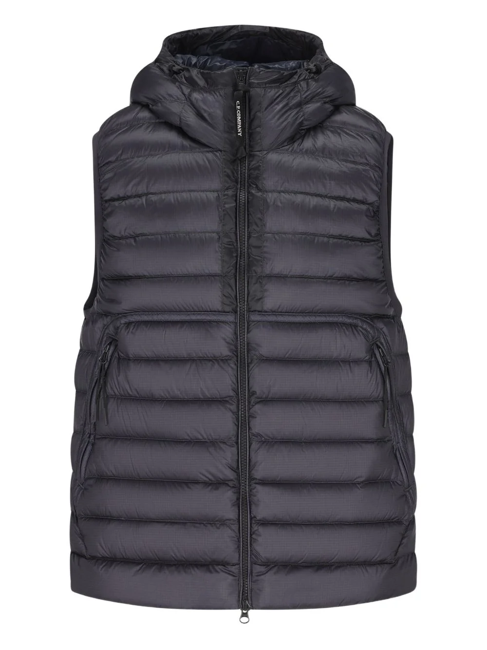 hooded zipped vest - 1
