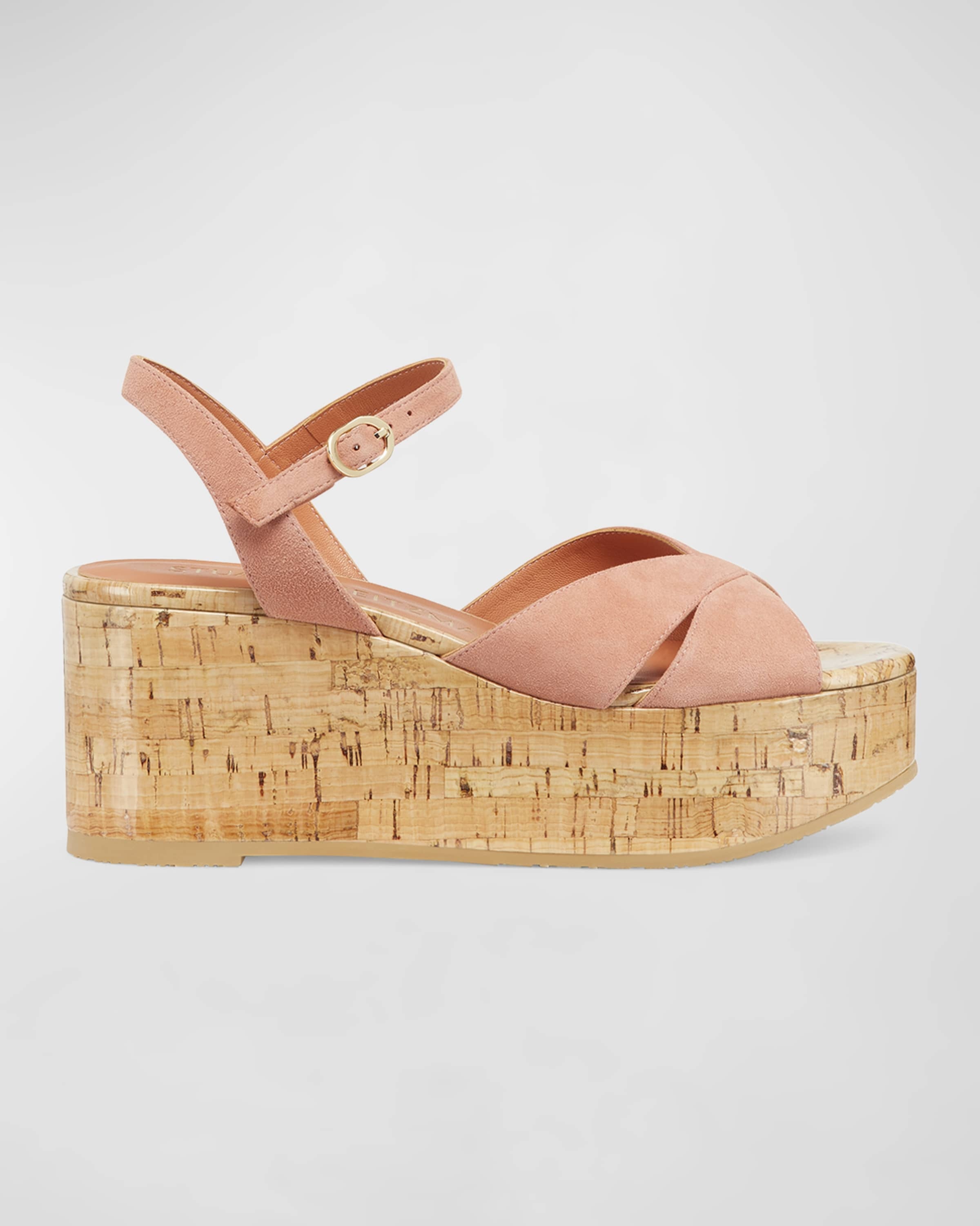 Carmen Suede Slingback Wedge Sandals - 1