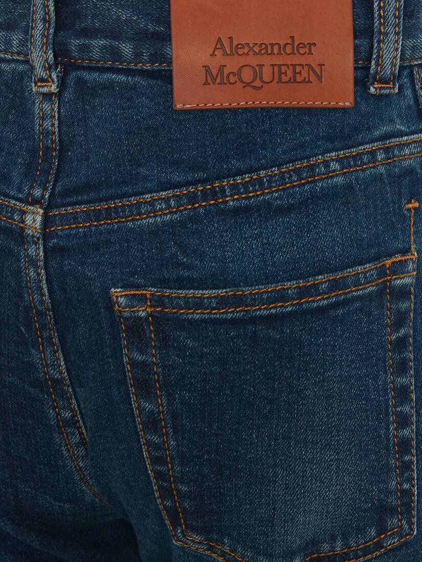 Narrow Bootcut Denim Trouser in Dark Blue Wash - 5