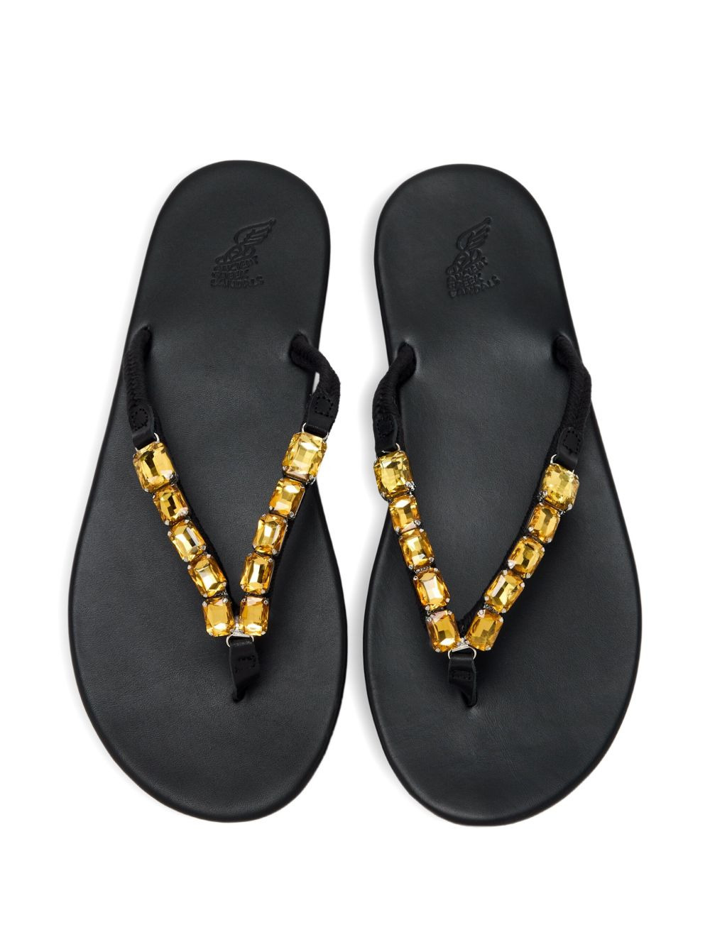 crystal-embellished T-strap flip-flops - 2