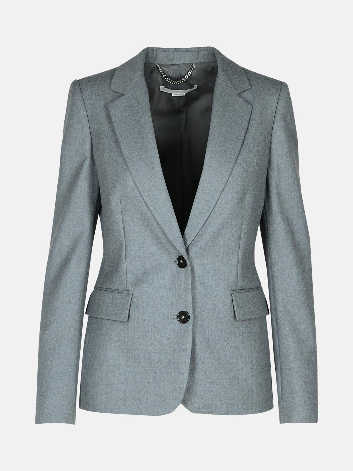 GREY WOOL BLAZER - 1