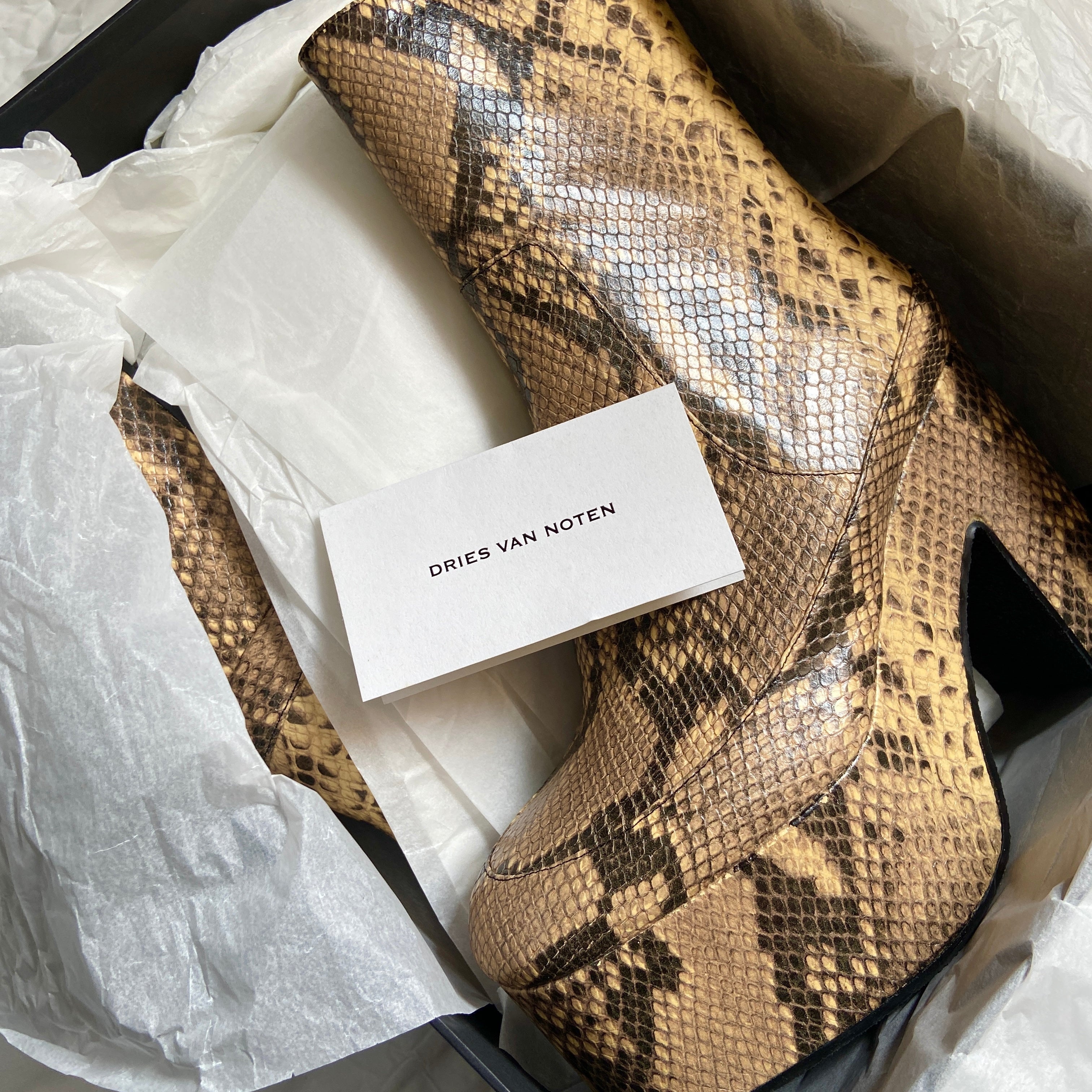 zOthers - Dries Van Noten python texture calfskin platform boots 39 - 11