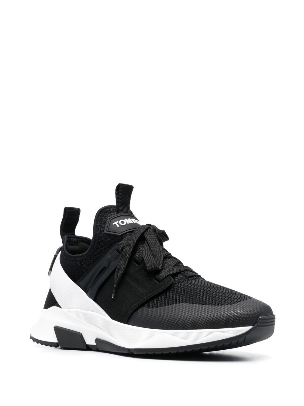 panelled logo-patch sneakers - 2