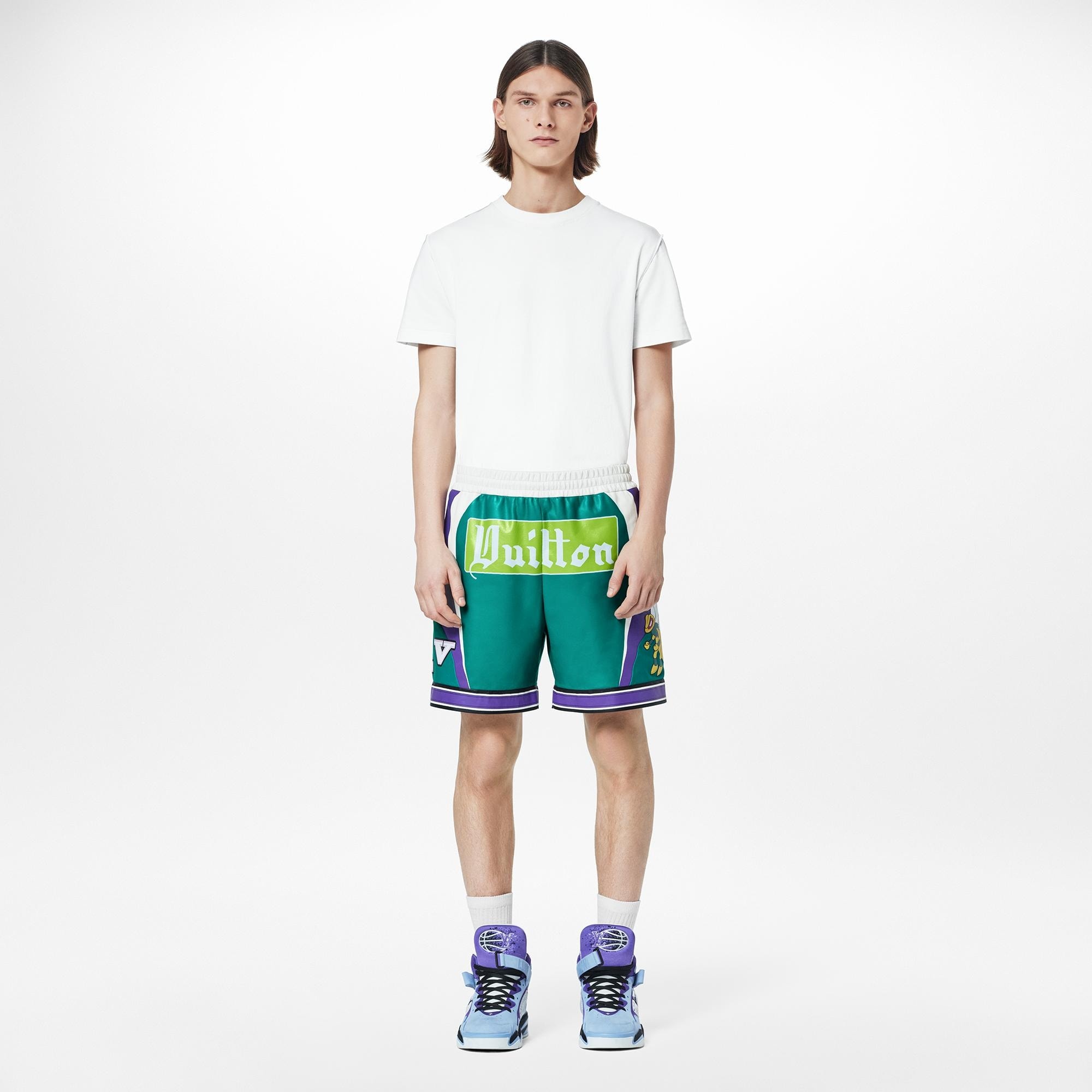 LV Graphic Sporty Leather Shorts - 2