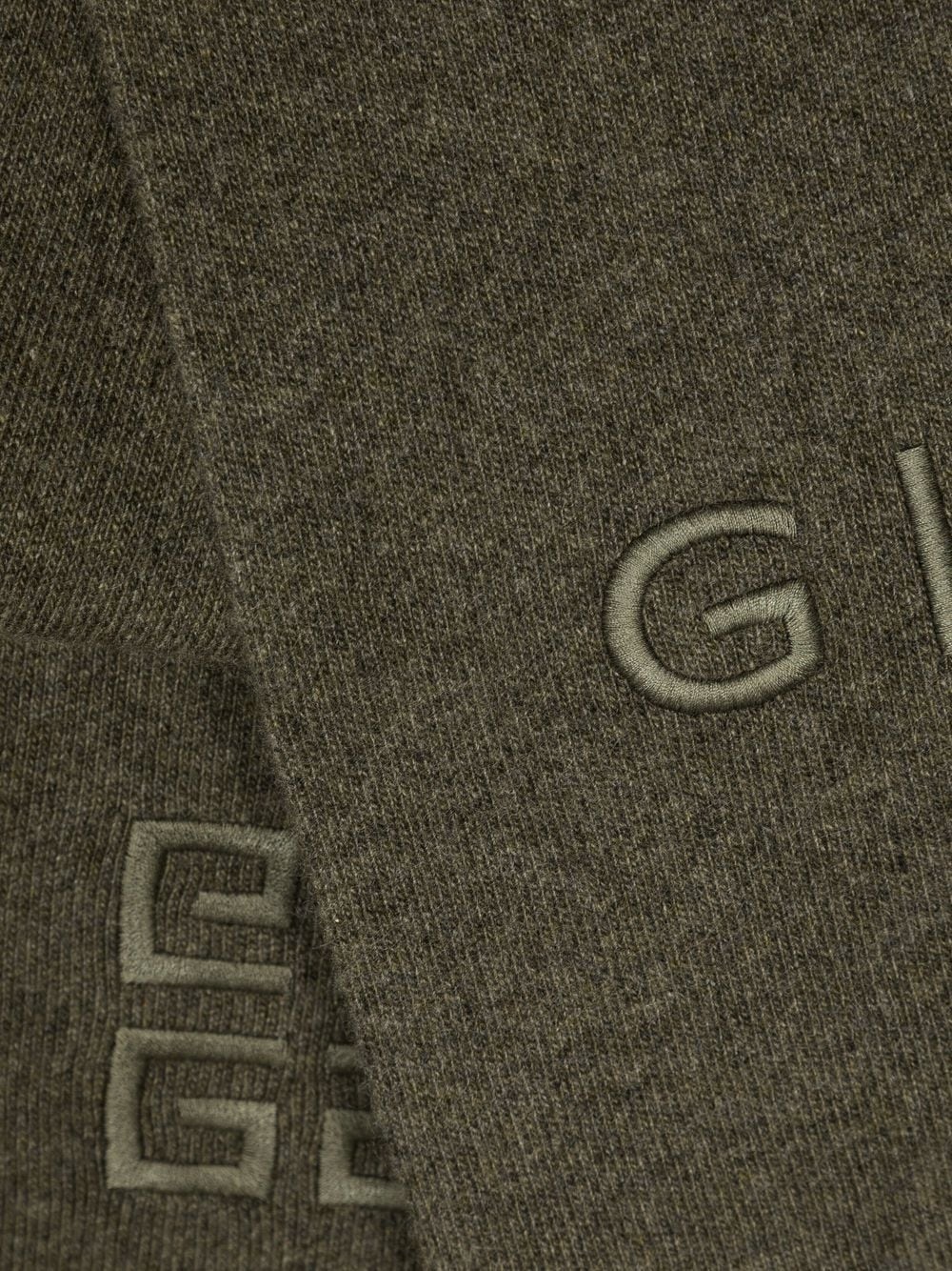 logo-embroidery wool scarf - 3