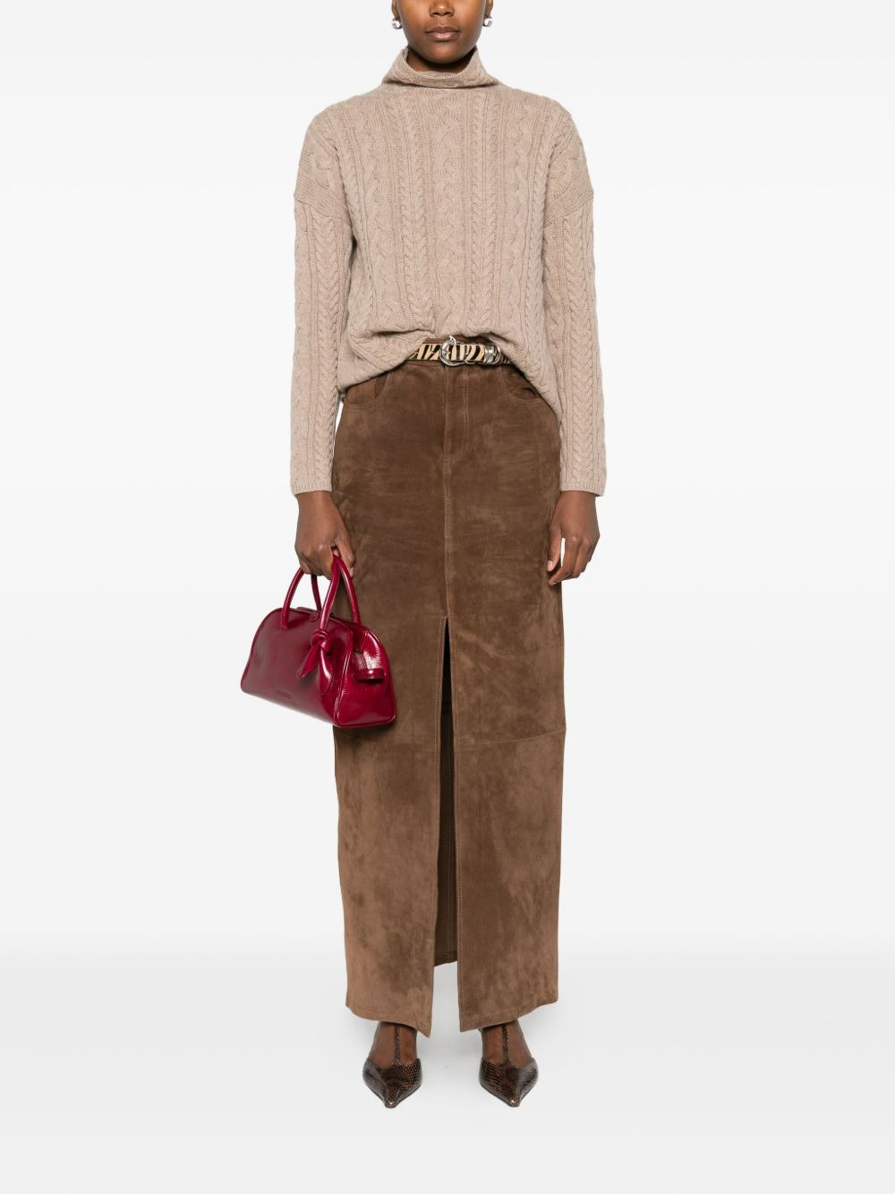 cable-knit turtleneck sweater - 2