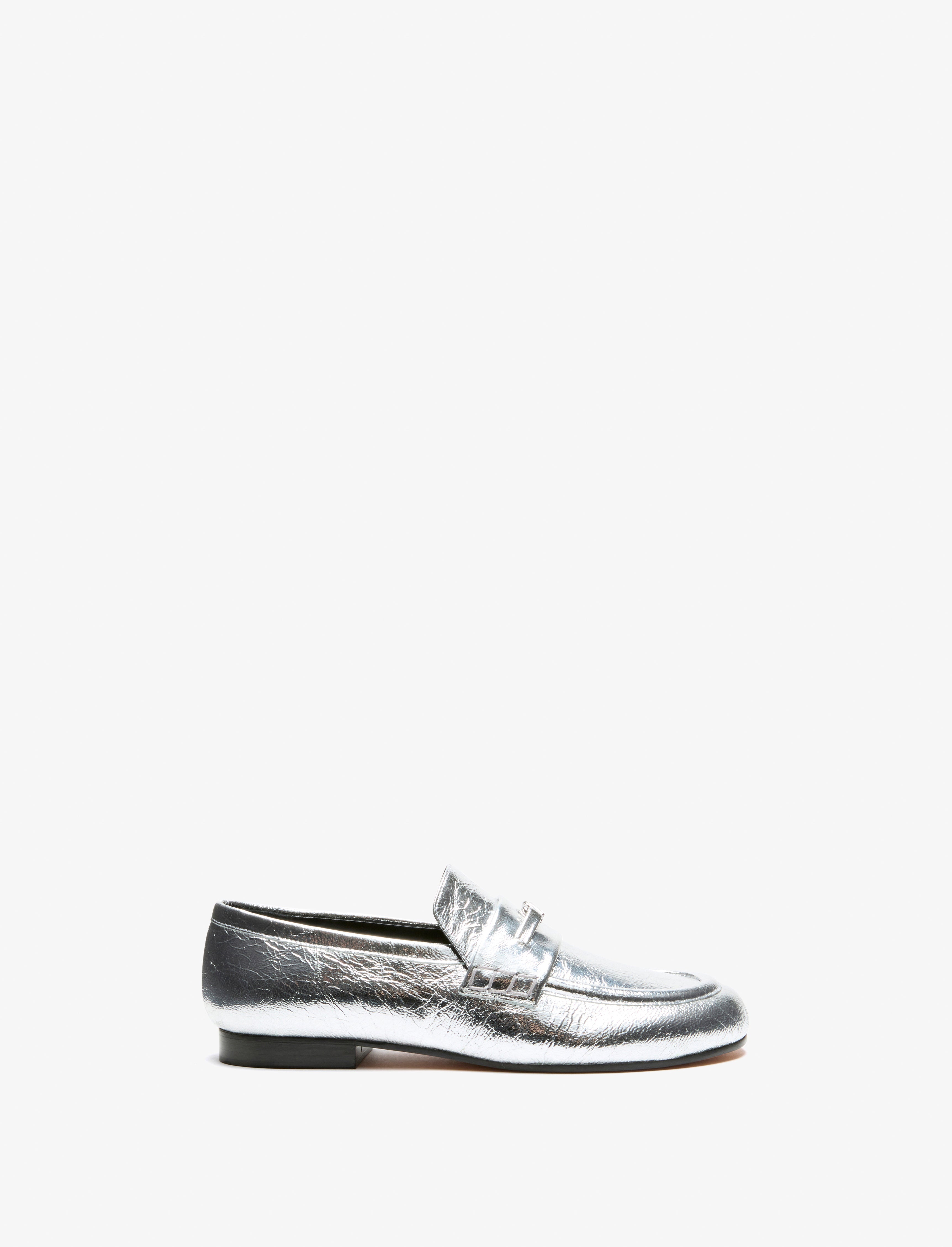 Mini Monogram Loafers in Crinkled Metallic - 1
