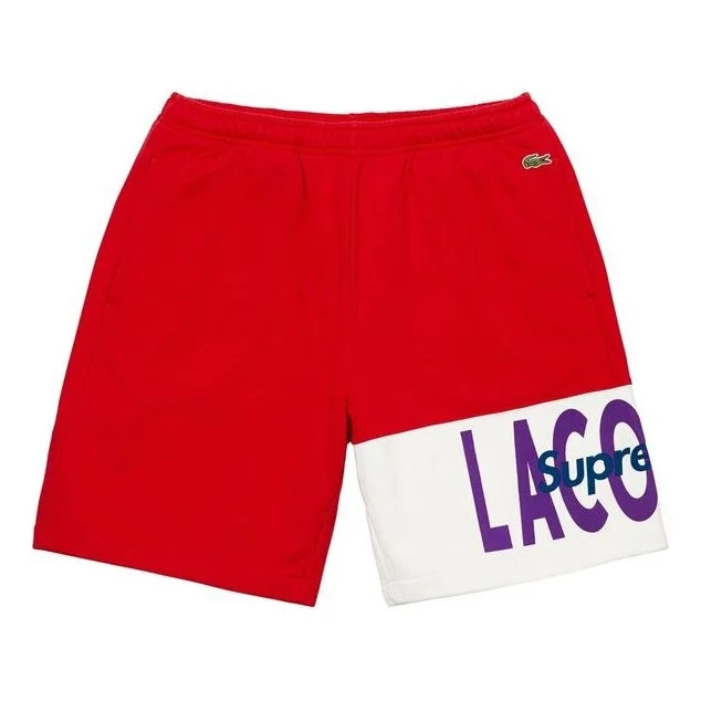 Supreme FW19 Week 5 x LACOSTE Logo Panel Sweatshort logo SUP-FW19-527 - 1