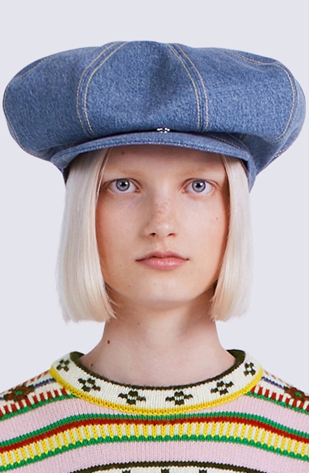 'Baker Boy' denim flat cap - 3