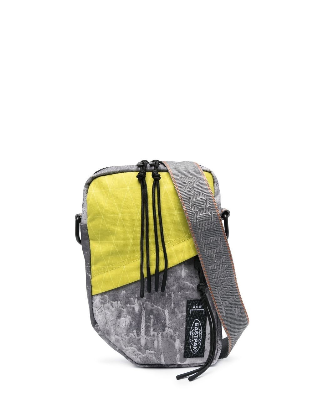 abstract-print panelled shoulder bag - 1