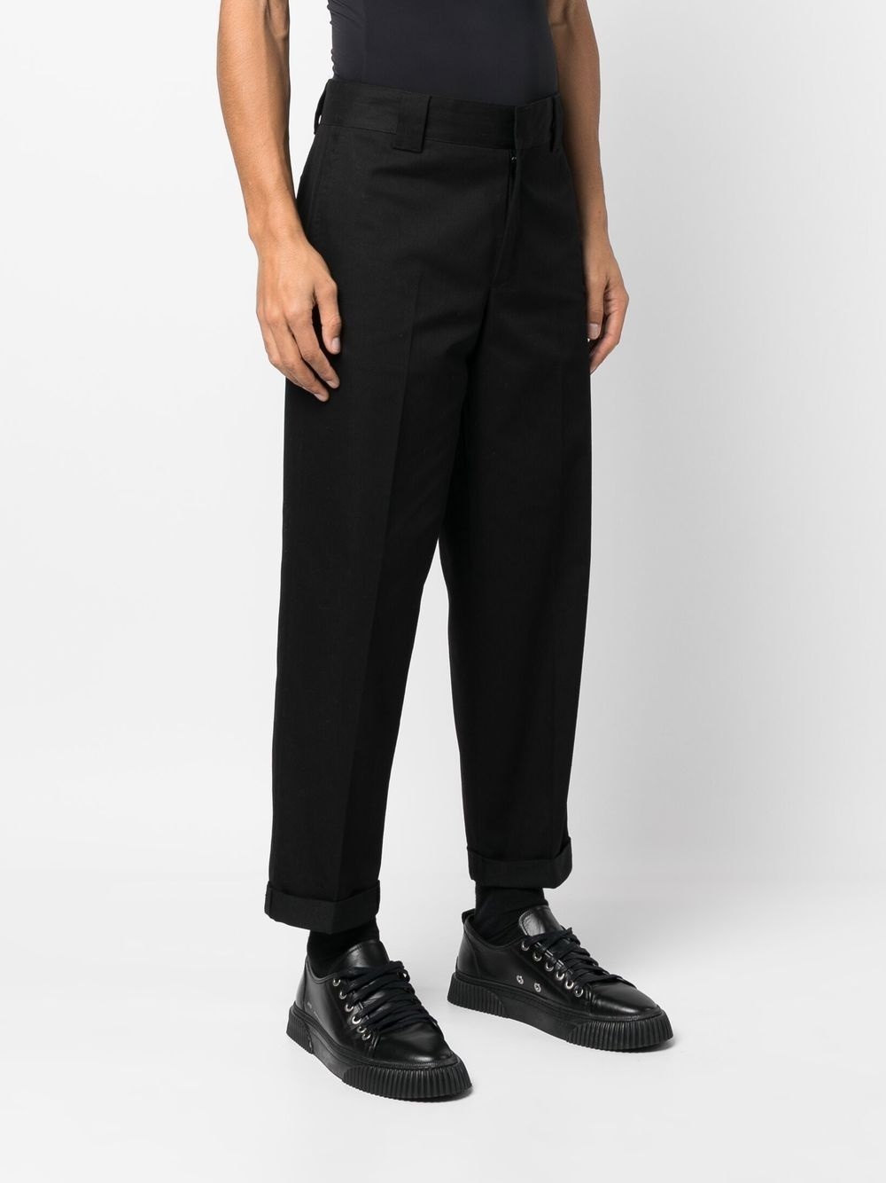 logo-patch straight-leg trousers - 3