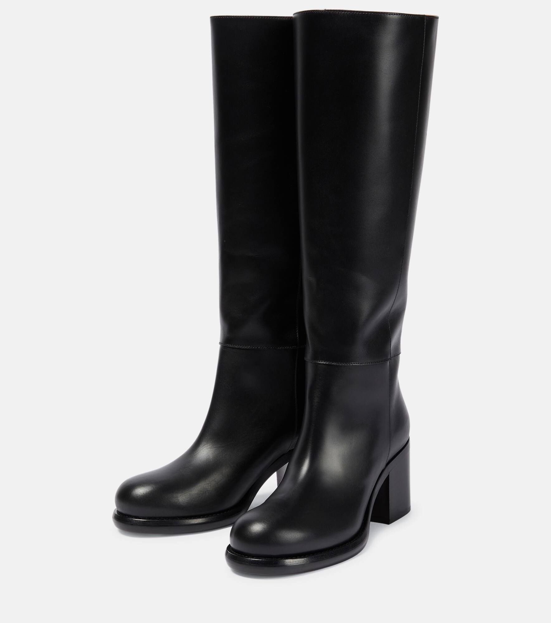 Leather knee-high boots - 5
