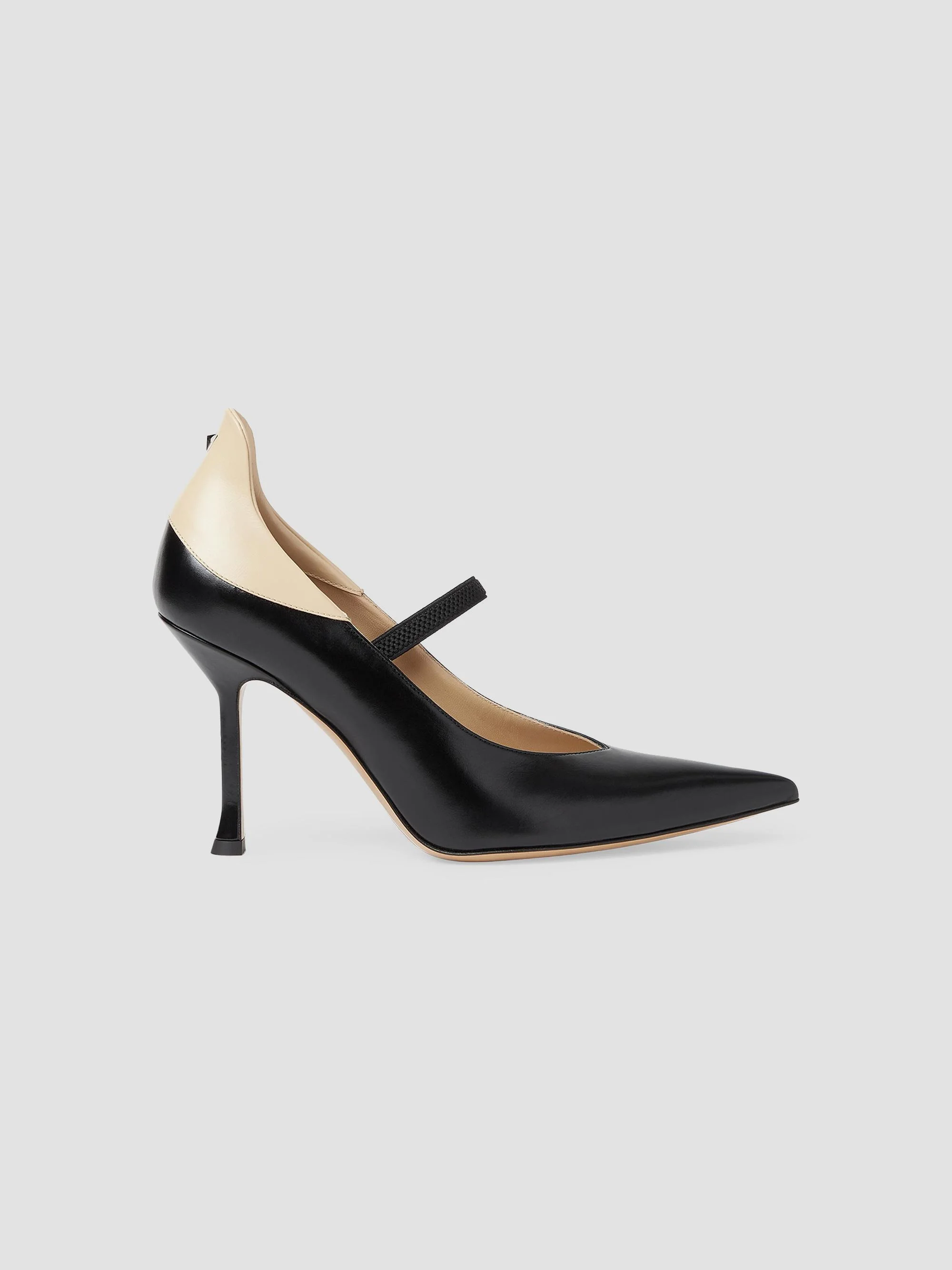 Women's 95MM Colorblocked Leather Mary Jane Pump - Nero - 1