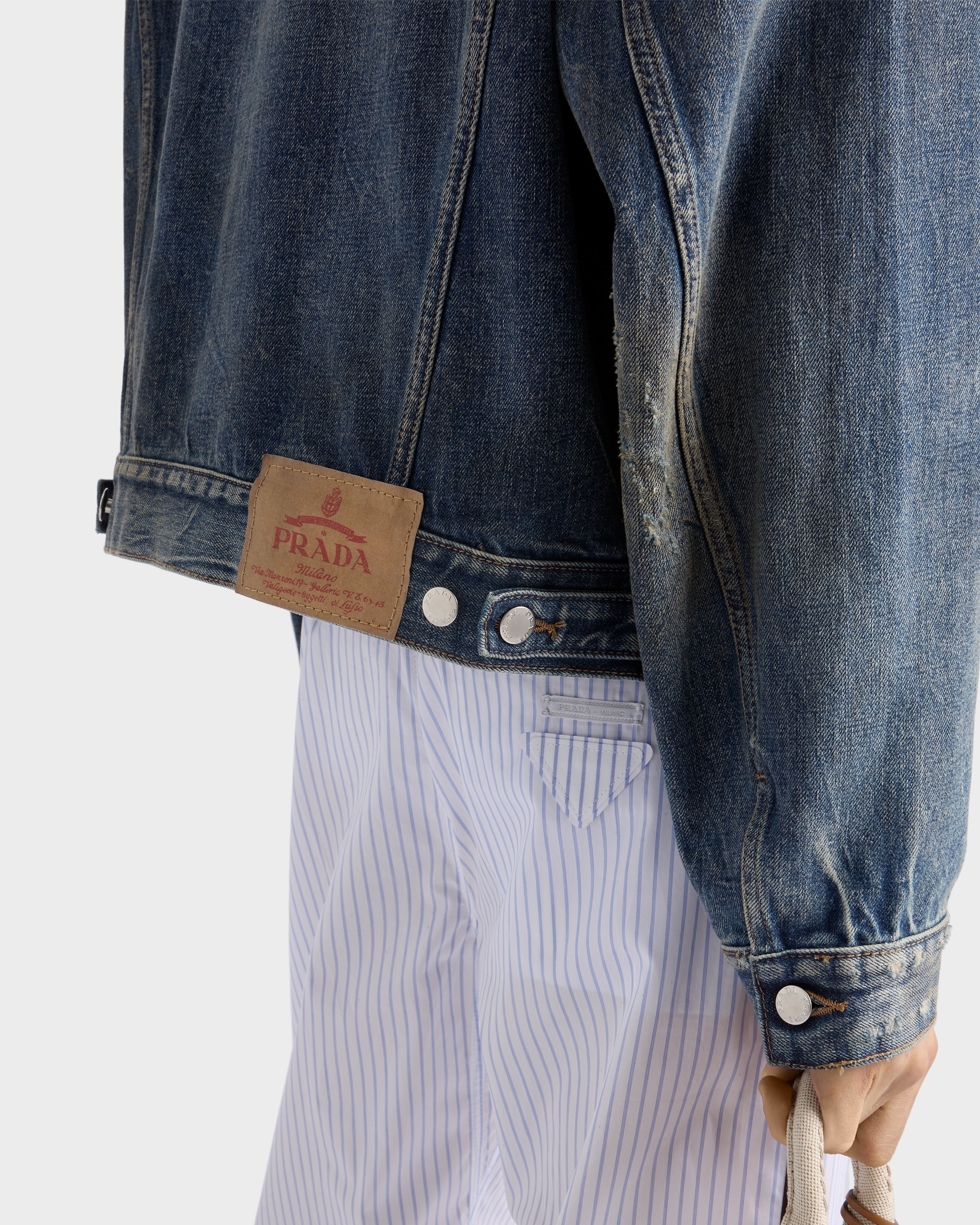Denim and leather jacket - 4